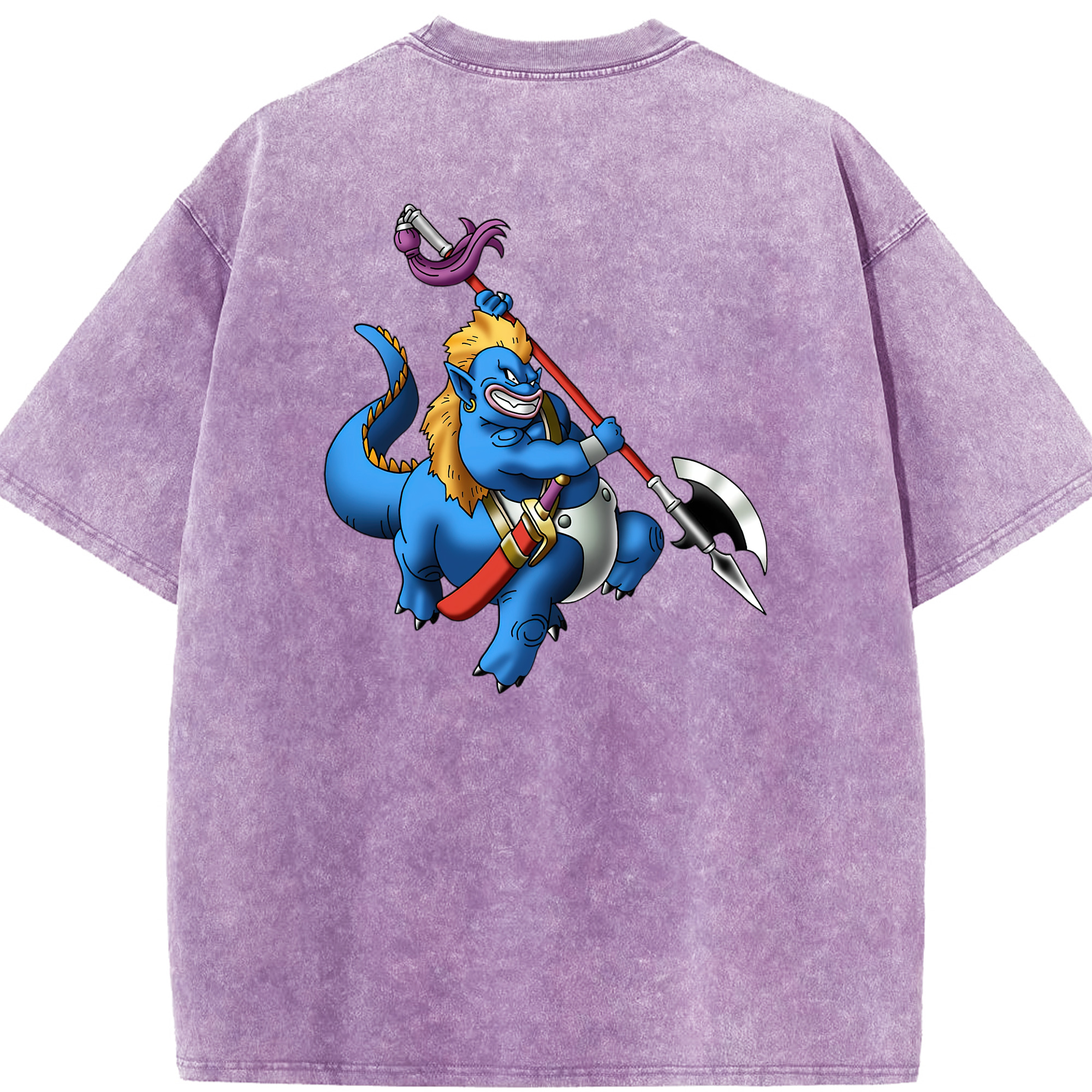 （画像用） ドラゴンクエスト Doragon Kuesuto Dragon Quest 綿100% ヴィンテージ風 半袖Tシャツ（背面プリント）