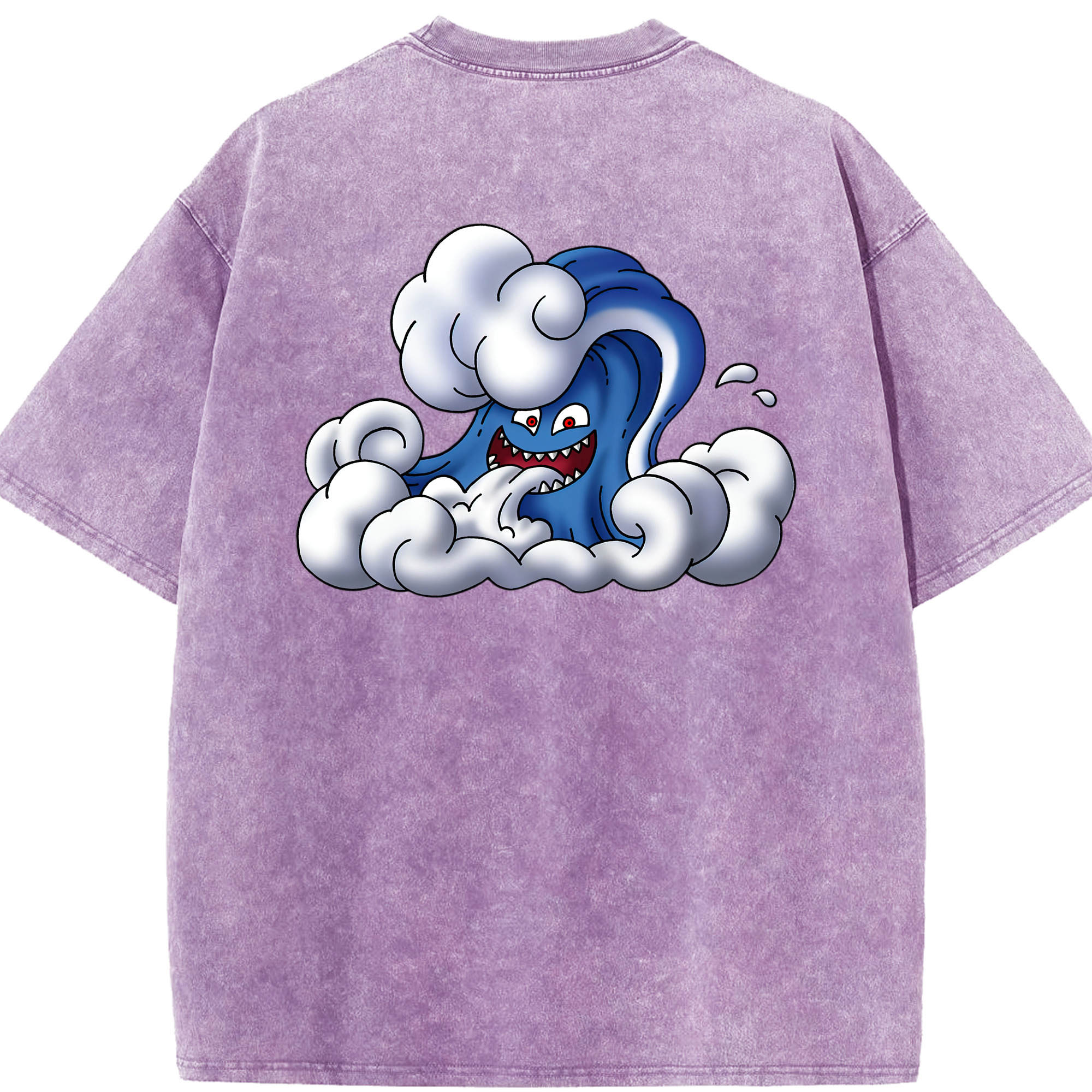 （画像用） ドラゴンクエスト Doragon Kuesuto Dragon Quest 綿100% ヴィンテージ風 半袖Tシャツ（背面プリント）