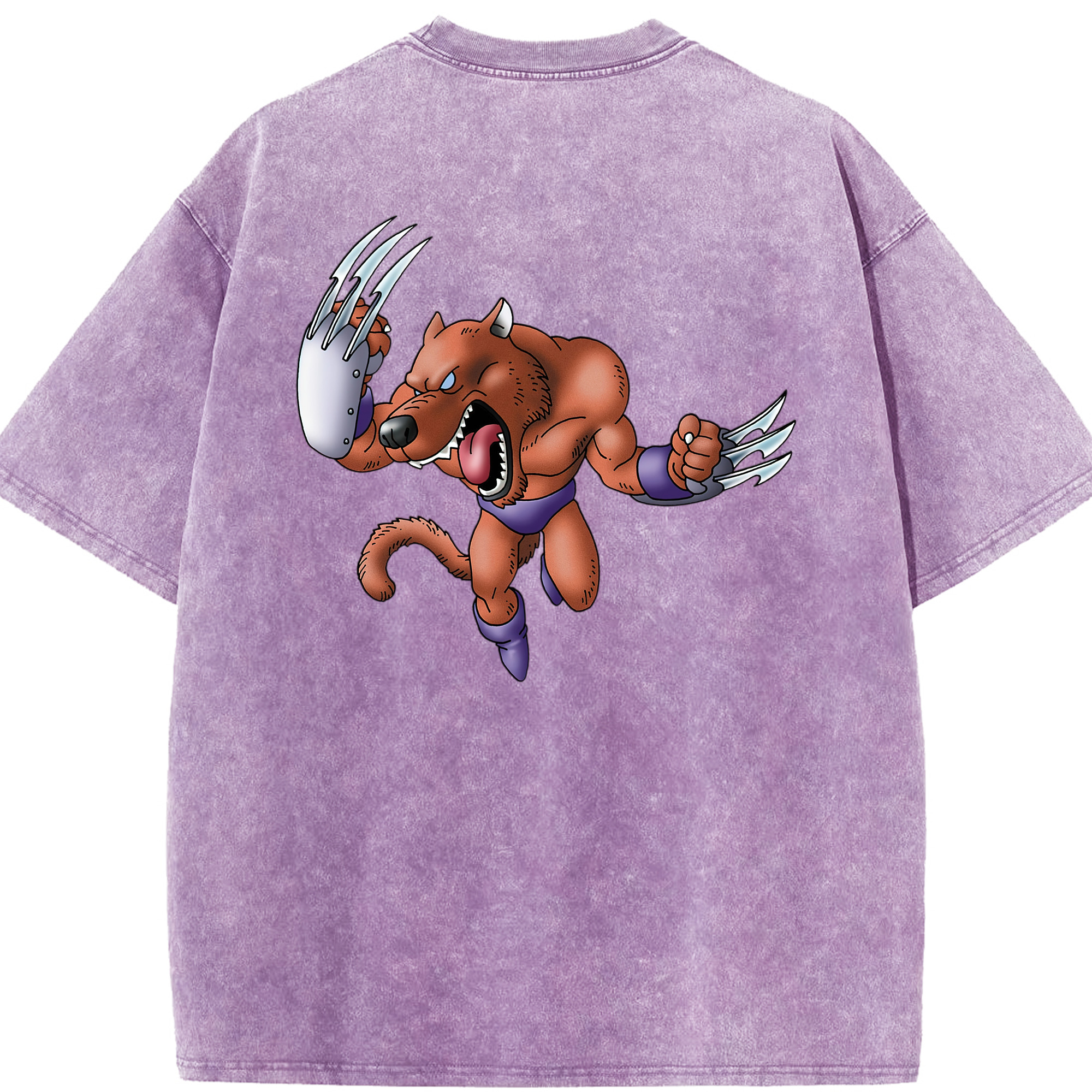 （画像用） ドラゴンクエスト Doragon Kuesuto Dragon Quest 綿100% ヴィンテージ風 半袖Tシャツ（背面プリント）