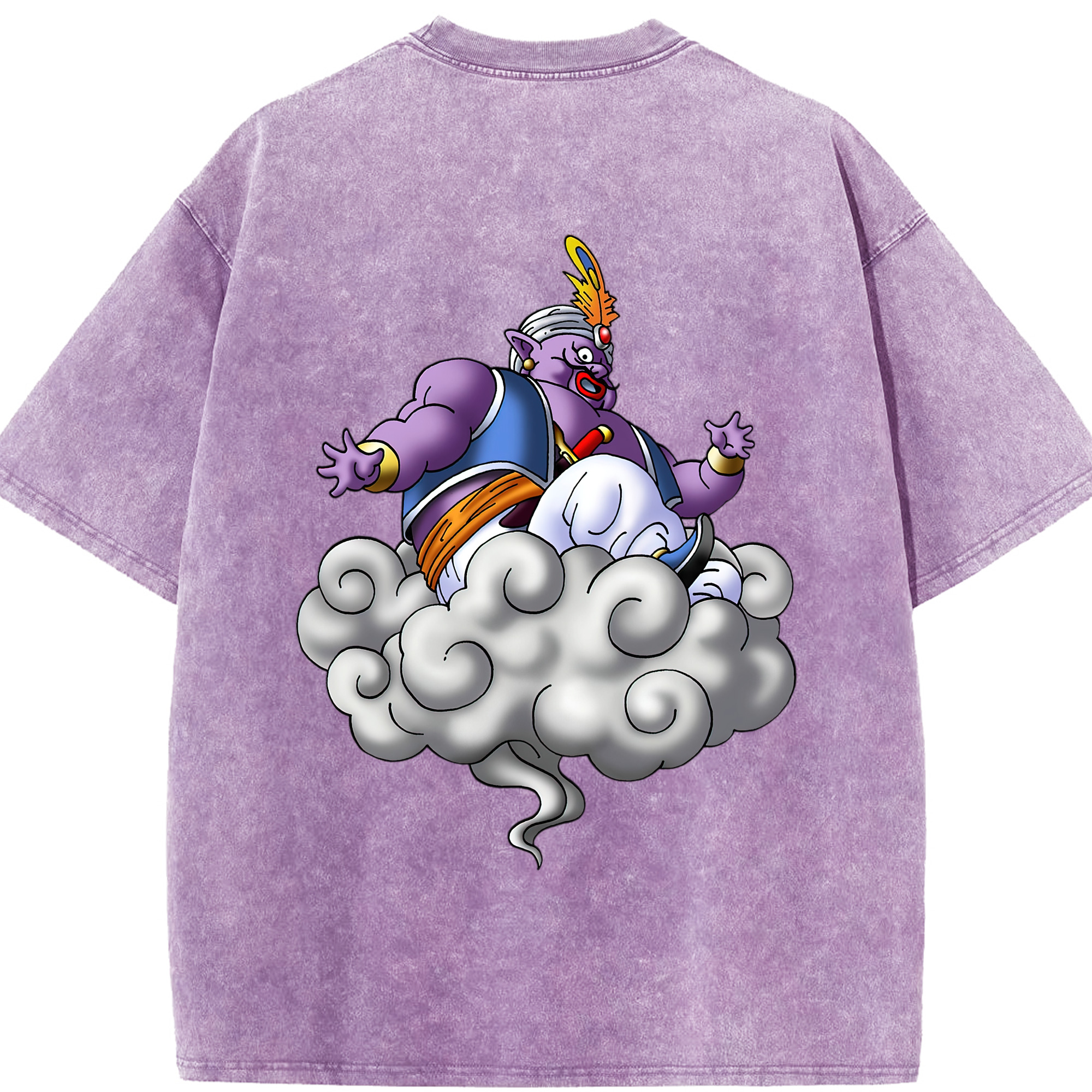 （画像用） ドラゴンクエスト Doragon Kuesuto Dragon Quest 綿100% ヴィンテージ風 半袖Tシャツ（背面プリント）