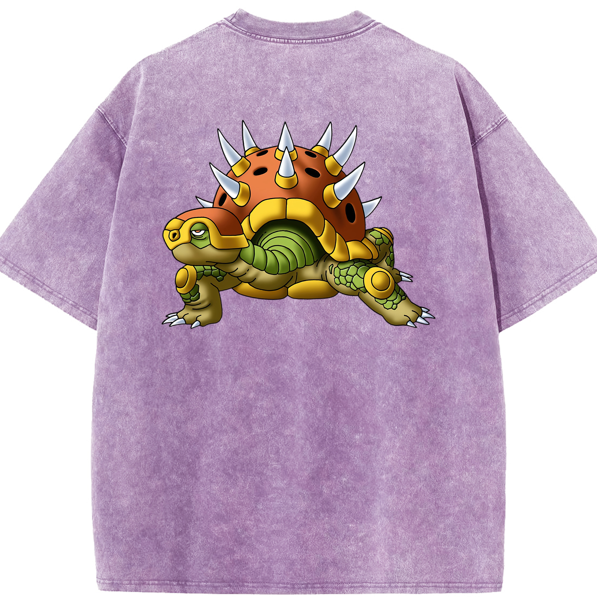 （画像用） ドラゴンクエスト Doragon Kuesuto Dragon Quest 綿100% ヴィンテージ風 半袖Tシャツ（背面プリント）