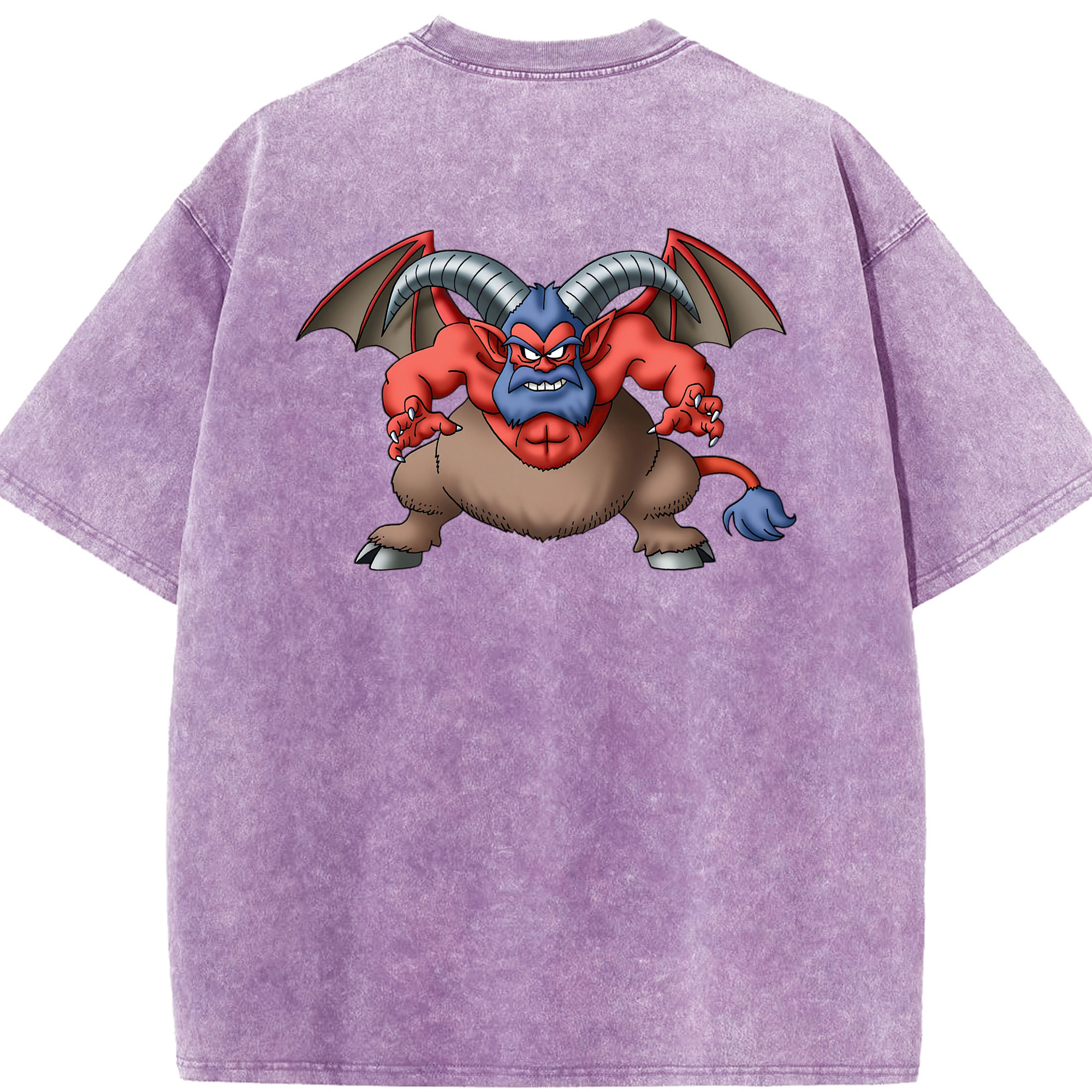 （画像用） ドラゴンクエスト Doragon Kuesuto Dragon Quest 綿100% ヴィンテージ風 半袖Tシャツ（背面プリント）