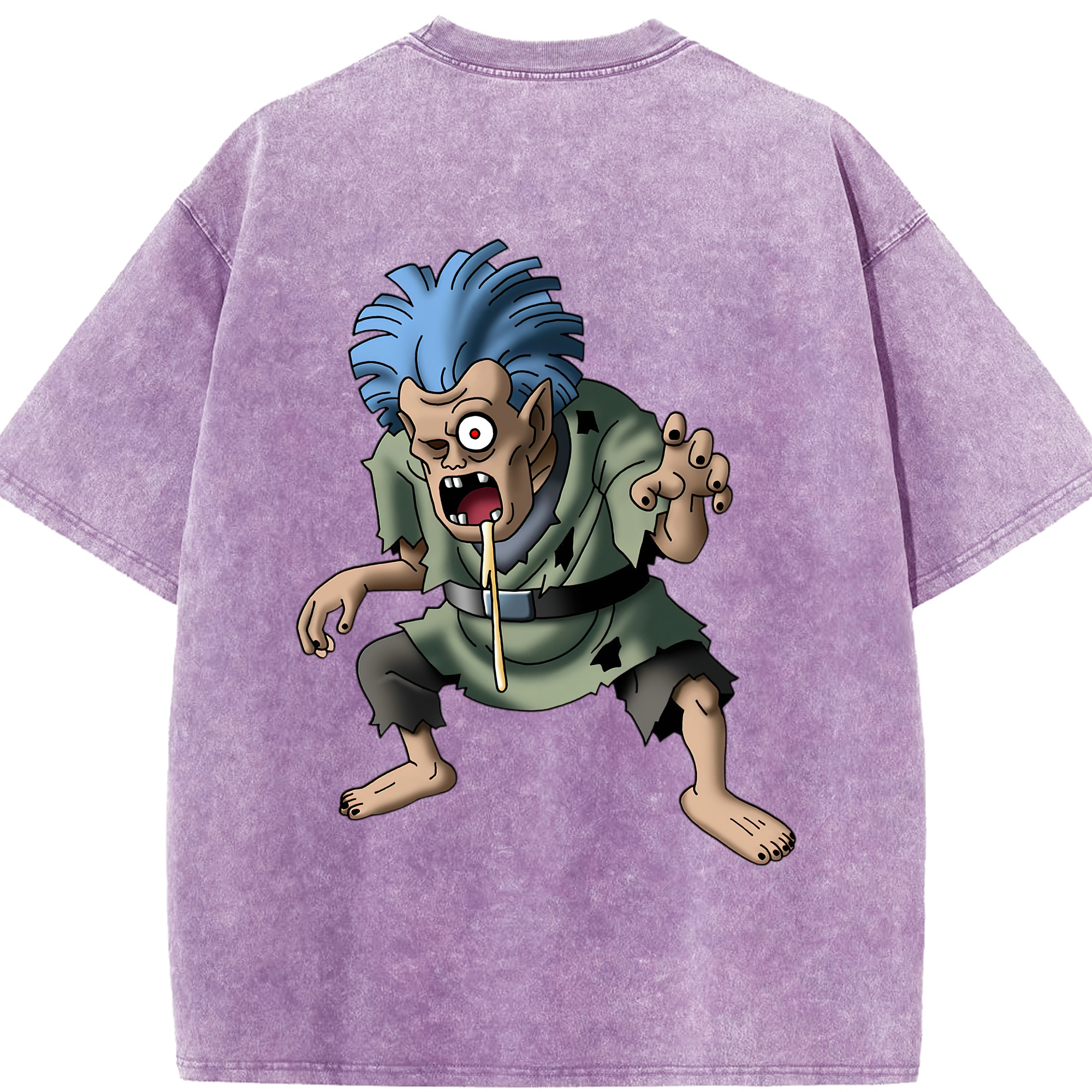 （画像用） ドラゴンクエスト Doragon Kuesuto Dragon Quest 綿100% ヴィンテージ風 半袖Tシャツ（背面プリント）