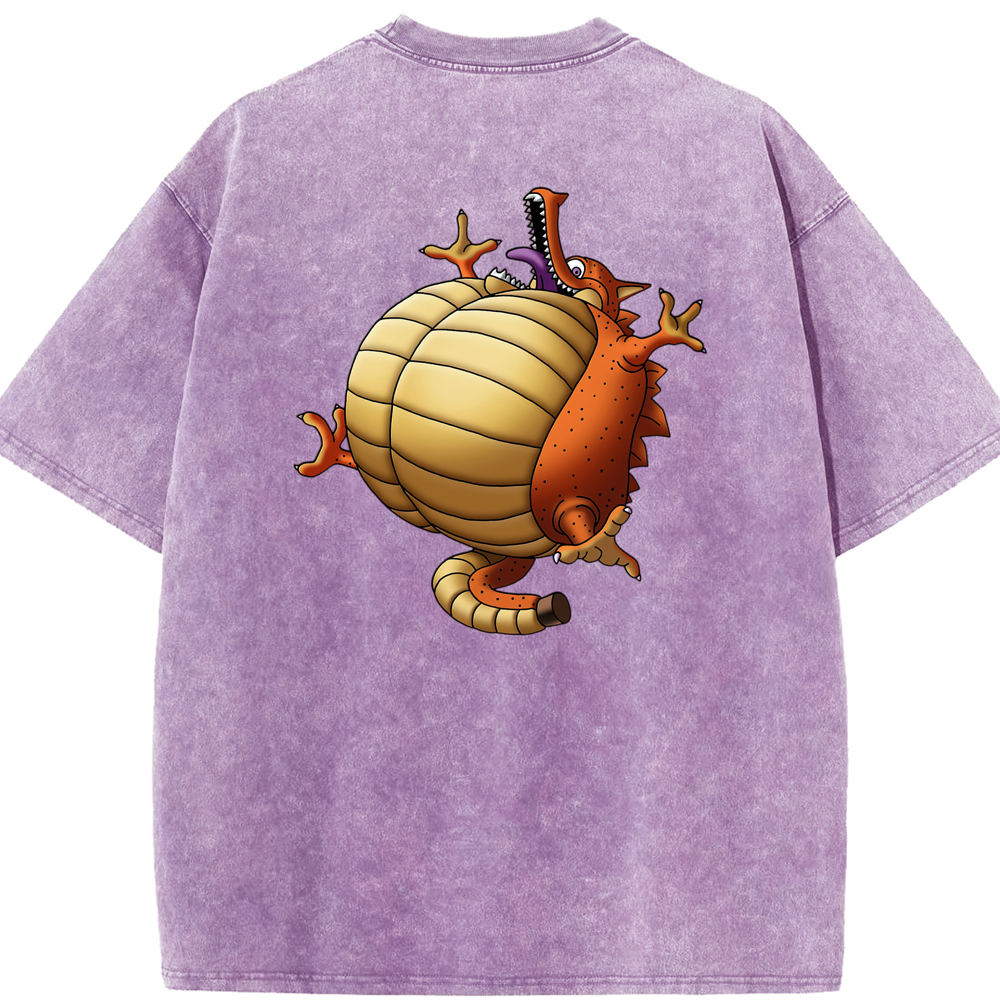 （画像用） ドラゴンクエスト Doragon Kuesuto Dragon Quest 綿100% ヴィンテージ風 半袖Tシャツ（背面プリント）