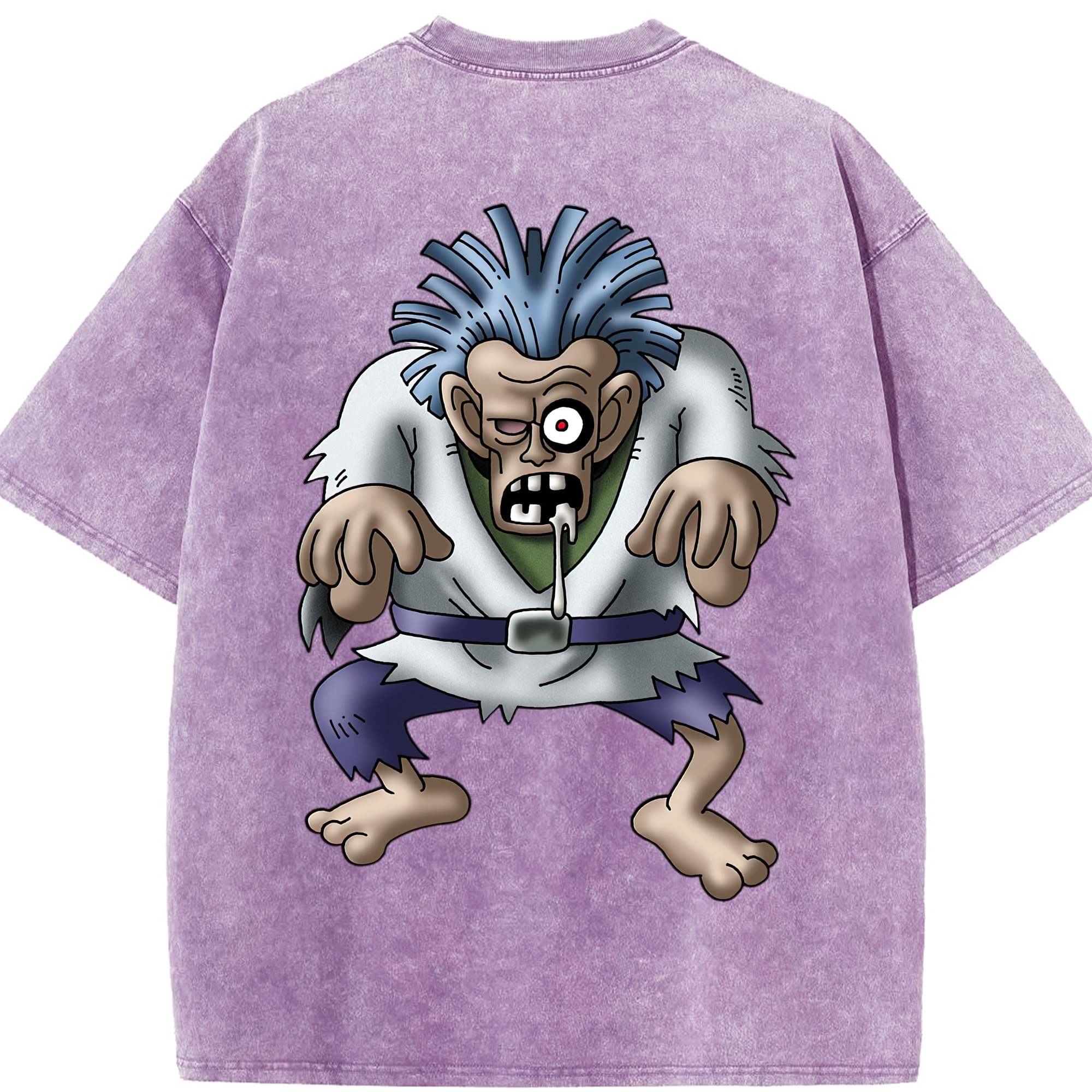 （画像用） ドラゴンクエスト Doragon Kuesuto Dragon Quest 綿100% ヴィンテージ風 半袖Tシャツ（背面プリント）