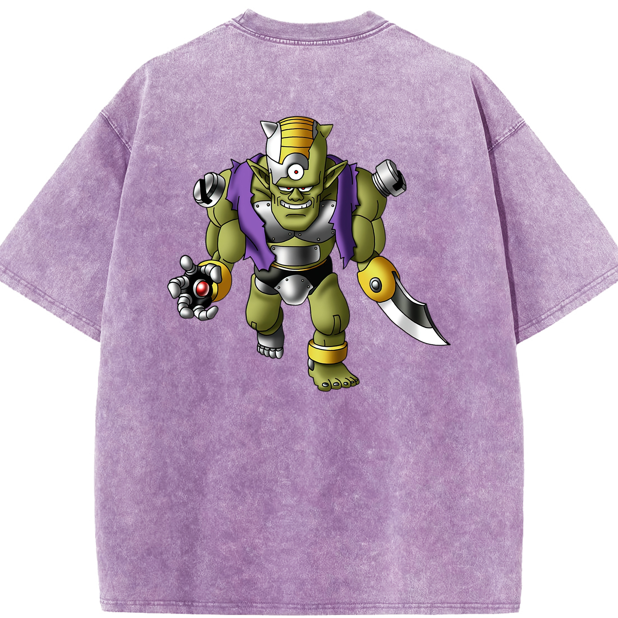 （画像用） ドラゴンクエスト Doragon Kuesuto Dragon Quest 綿100% ヴィンテージ風 半袖Tシャツ（背面プリント）
