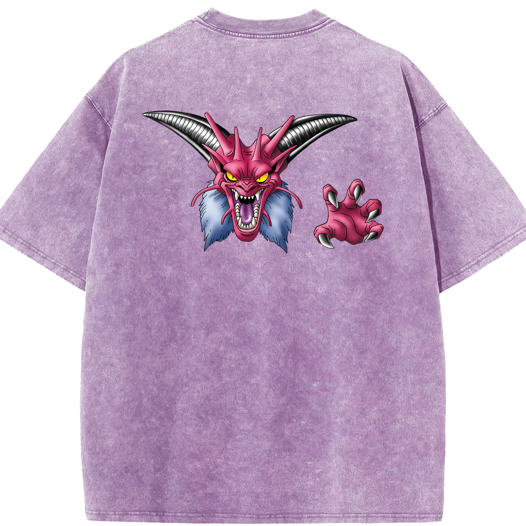 （画像用） ドラゴンクエスト Doragon Kuesuto Dragon Quest 綿100% ヴィンテージ風 半袖Tシャツ（背面プリント）