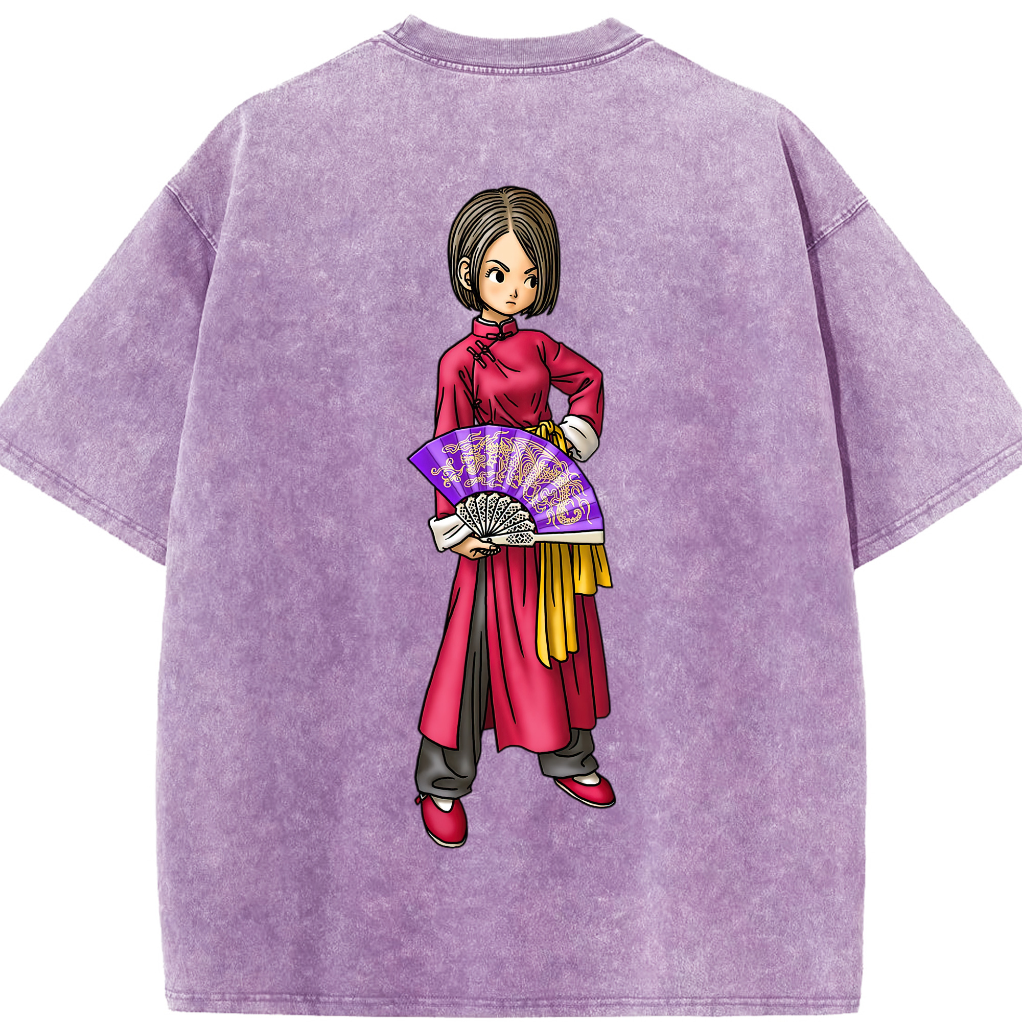 （画像用） ドラゴンクエスト Doragon Kuesuto Dragon Quest 綿100% ヴィンテージ風 半袖Tシャツ（背面プリント）