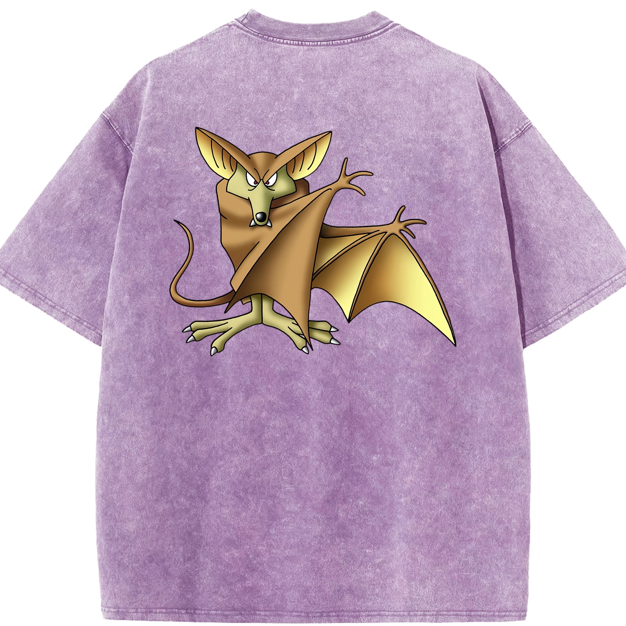 （画像用） ドラゴンクエスト Doragon Kuesuto Dragon Quest 綿100% ヴィンテージ風 半袖Tシャツ（背面プリント）