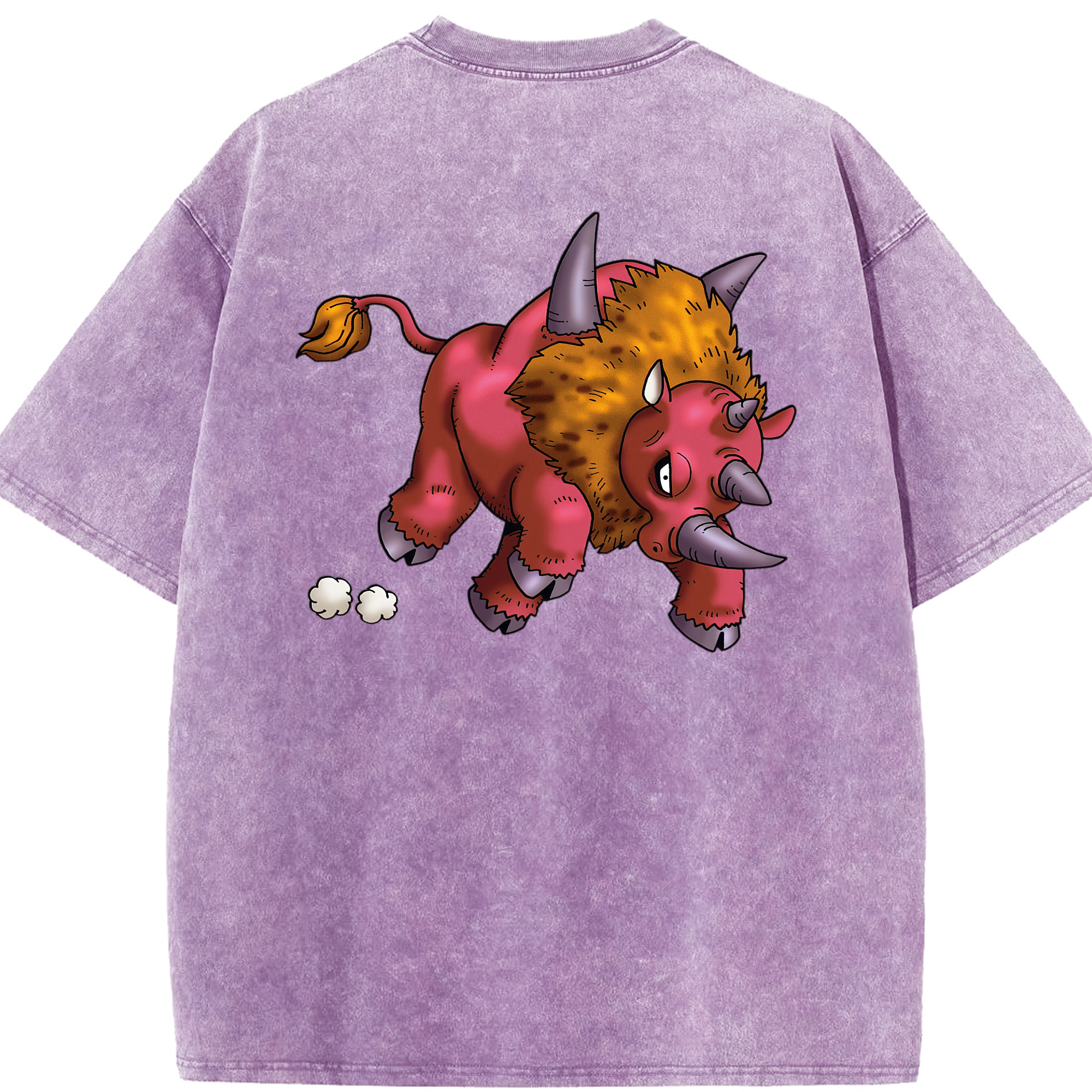 （画像用） ドラゴンクエスト Doragon Kuesuto Dragon Quest 綿100% ヴィンテージ風 半袖Tシャツ（背面プリント）