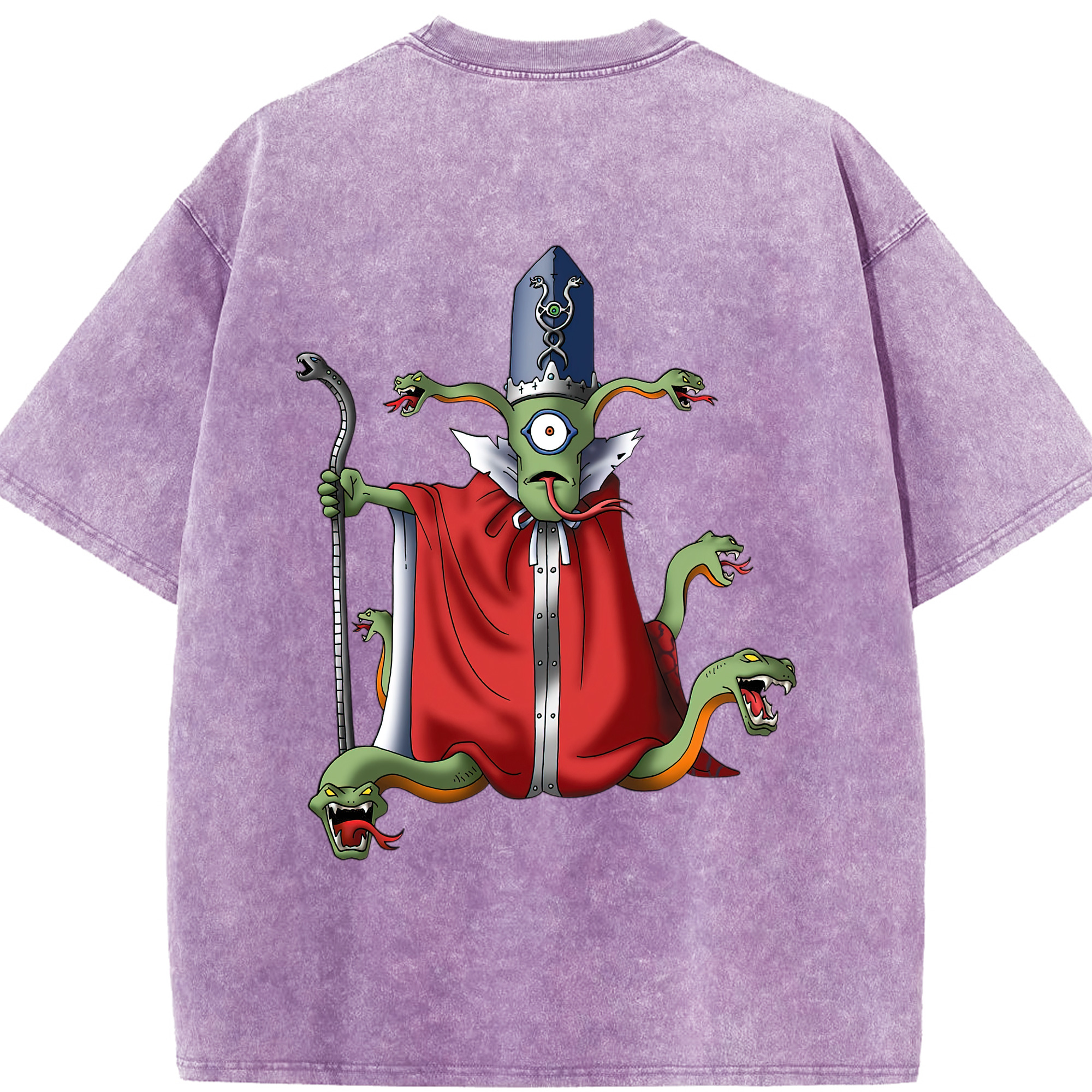 （画像用） ドラゴンクエスト Doragon Kuesuto Dragon Quest 綿100% ヴィンテージ風 半袖Tシャツ（背面プリント）