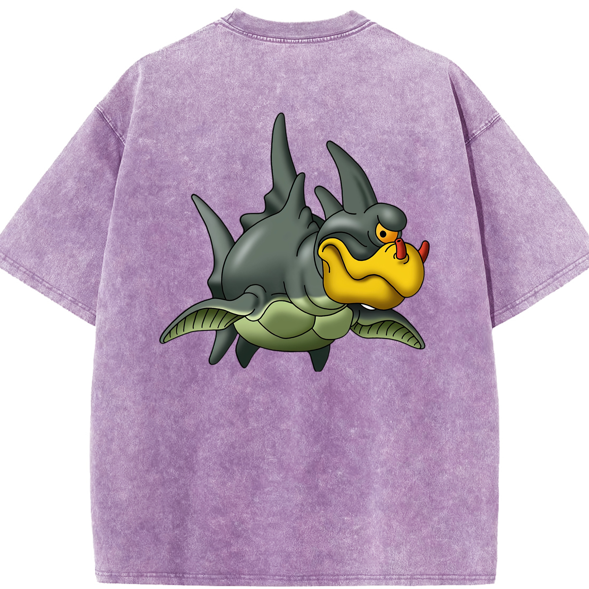 （画像用） ドラゴンクエスト Doragon Kuesuto Dragon Quest 綿100% ヴィンテージ風 半袖Tシャツ（背面プリント）