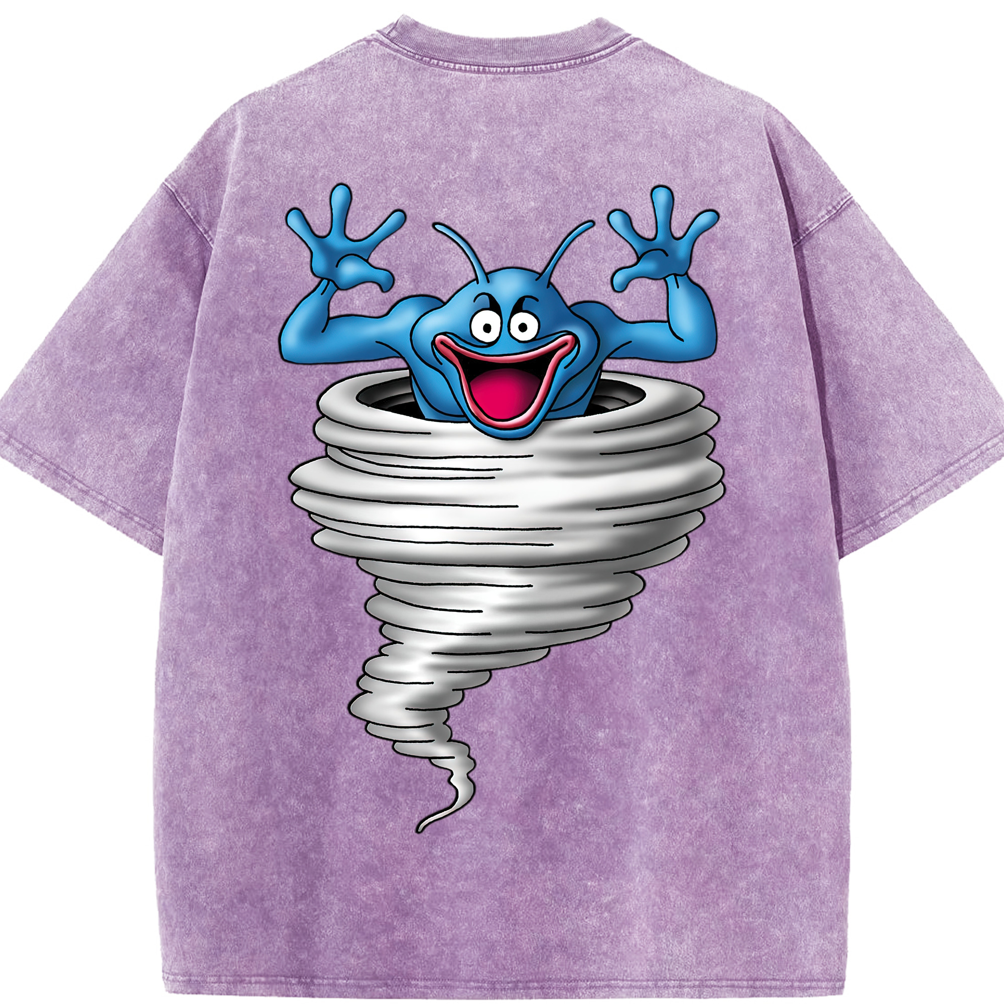 （画像用） ドラゴンクエスト Doragon Kuesuto Dragon Quest 綿100% ヴィンテージ風 半袖Tシャツ（背面プリント）