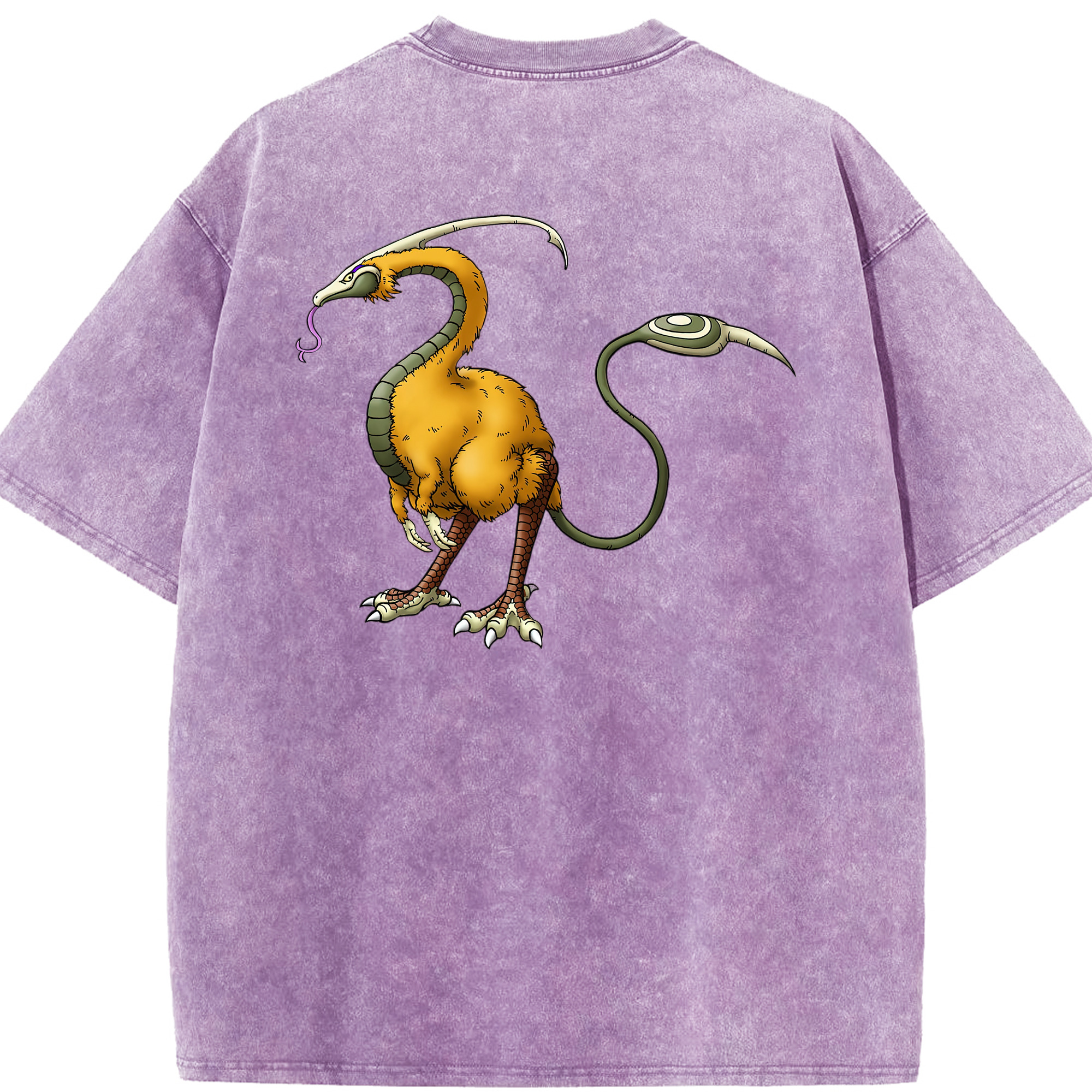 （画像用） ドラゴンクエスト Doragon Kuesuto Dragon Quest 綿100% ヴィンテージ風 半袖Tシャツ（背面プリント）