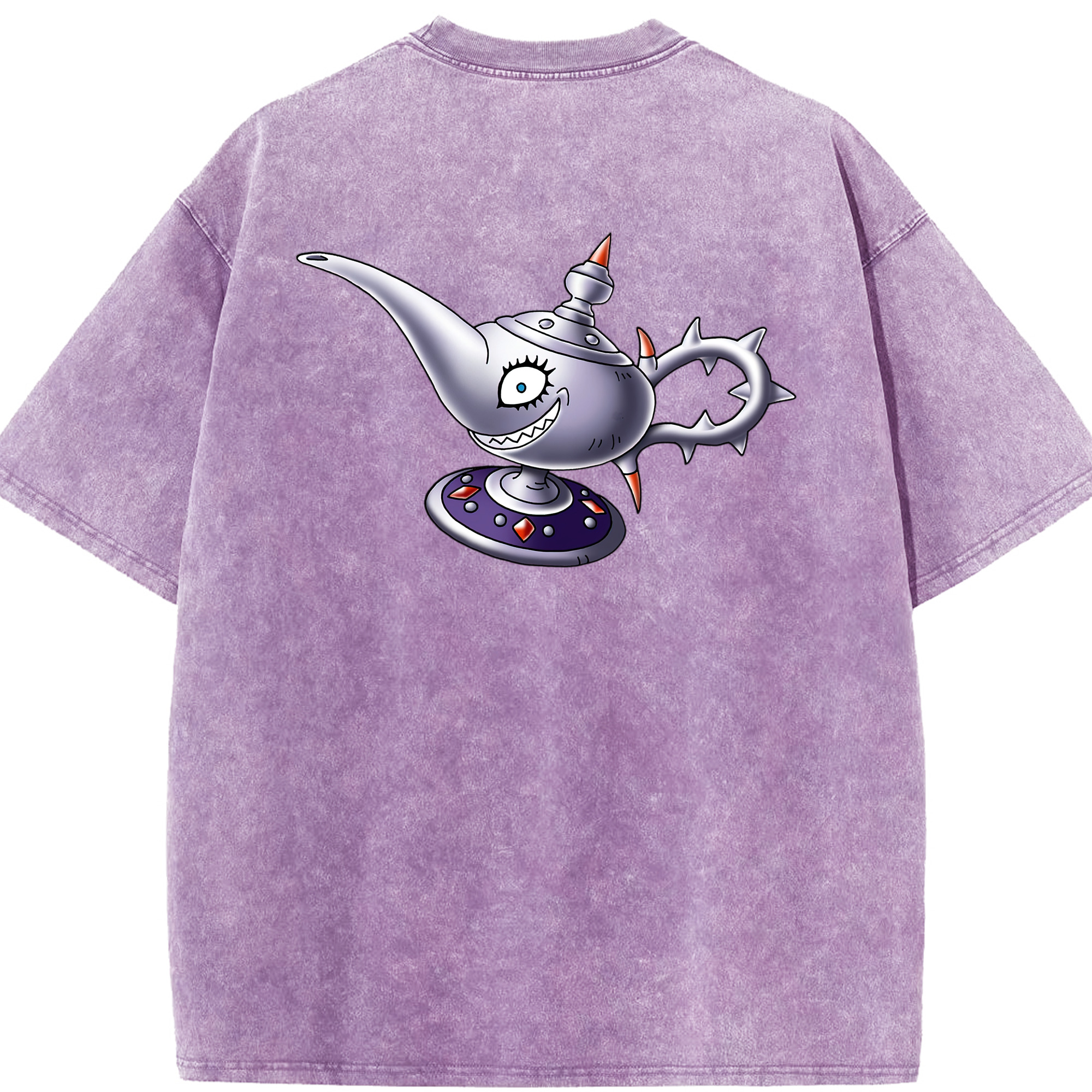 （画像用） ドラゴンクエスト Doragon Kuesuto Dragon Quest 綿100% ヴィンテージ風 半袖Tシャツ（背面プリント）
