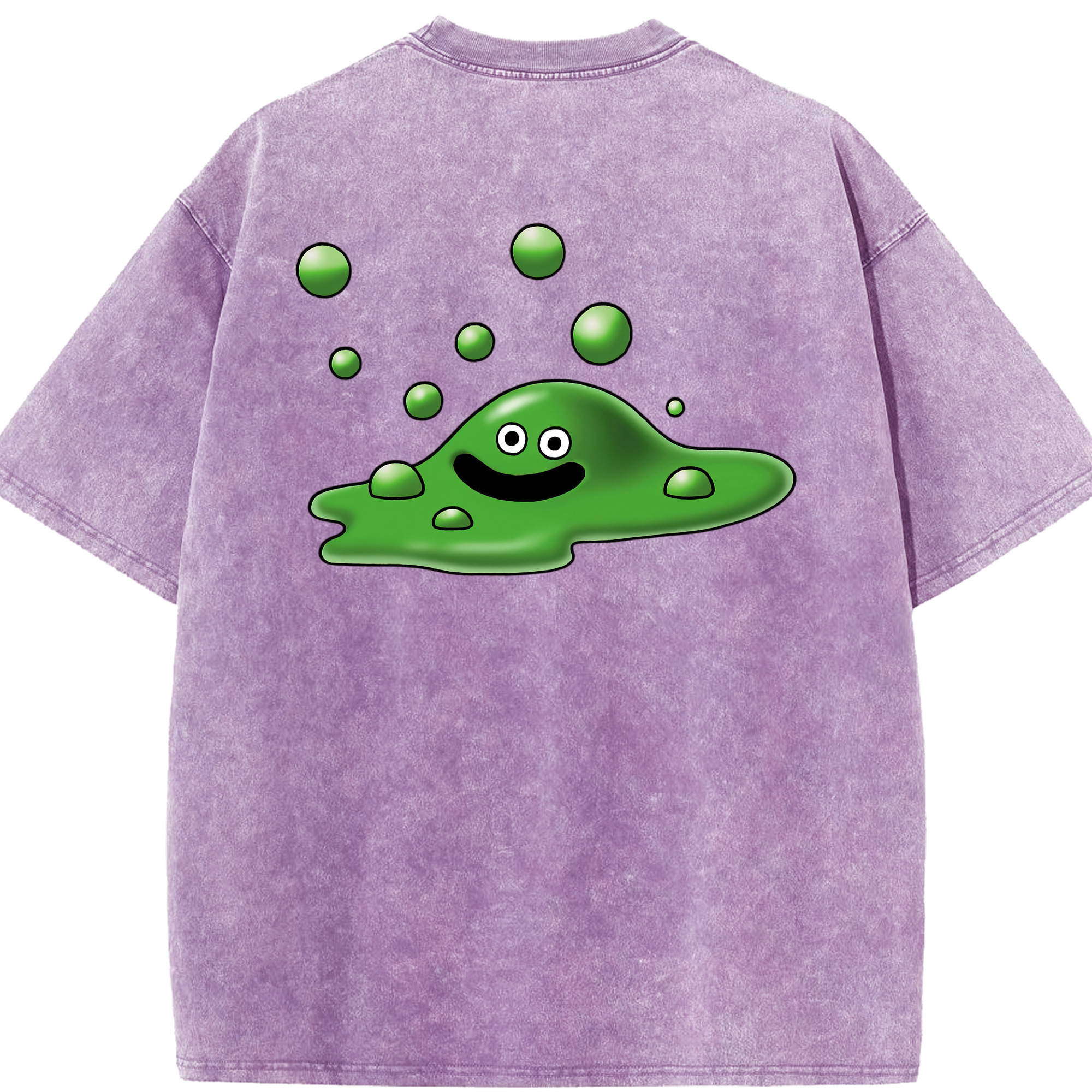 （画像用） ドラゴンクエスト Doragon Kuesuto Dragon Quest 綿100% ヴィンテージ風 半袖Tシャツ（背面プリント）