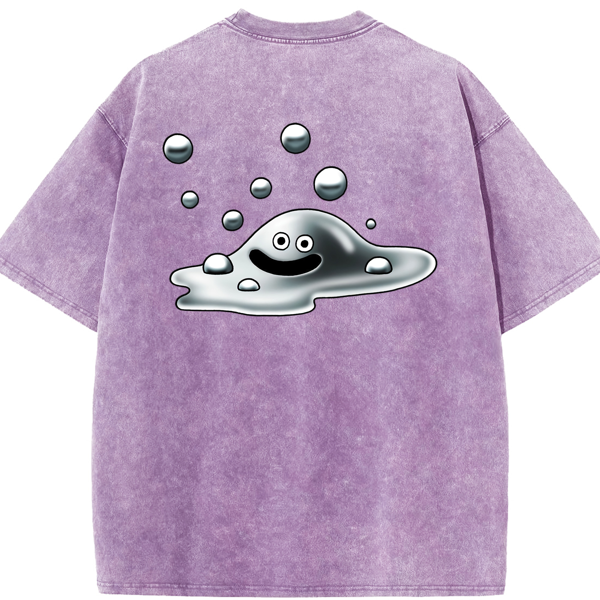 （画像用） ドラゴンクエスト Doragon Kuesuto Dragon Quest 綿100% ヴィンテージ風 半袖Tシャツ（背面プリント）