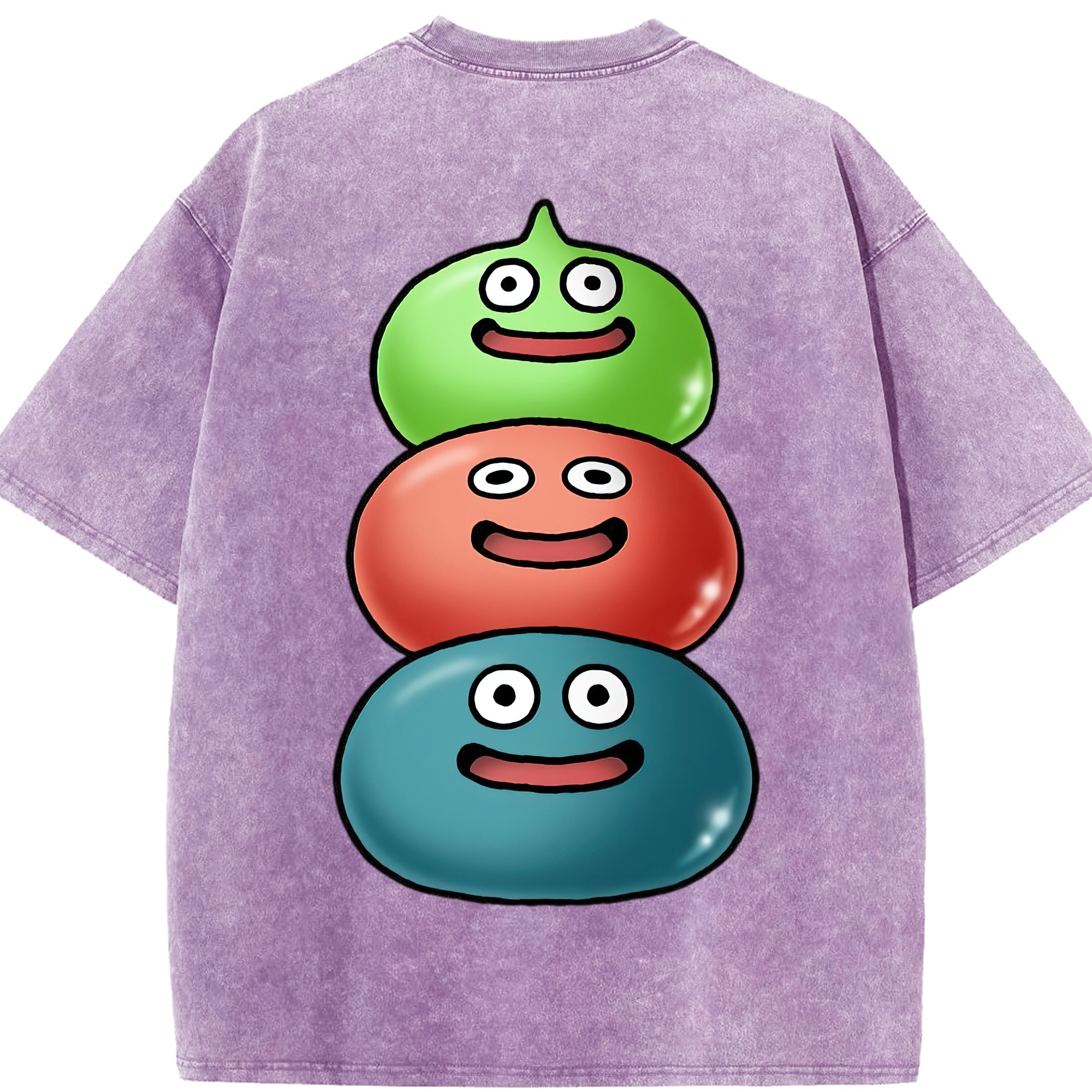 （画像用） ドラゴンクエスト Doragon Kuesuto Dragon Quest 綿100% ヴィンテージ風 半袖Tシャツ（背面プリント）