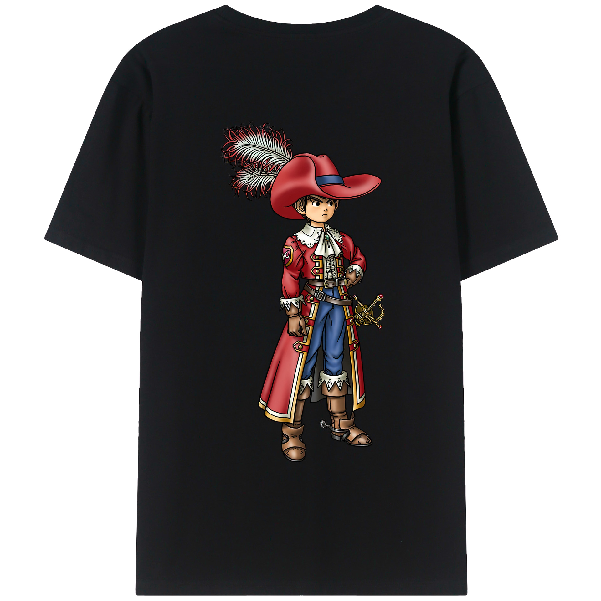 （画像用） ドラゴンクエスト Doragon Kuesuto Dragon Quest 綿100％ メンズ半袖Tシャツ（バックプリント） 通気性