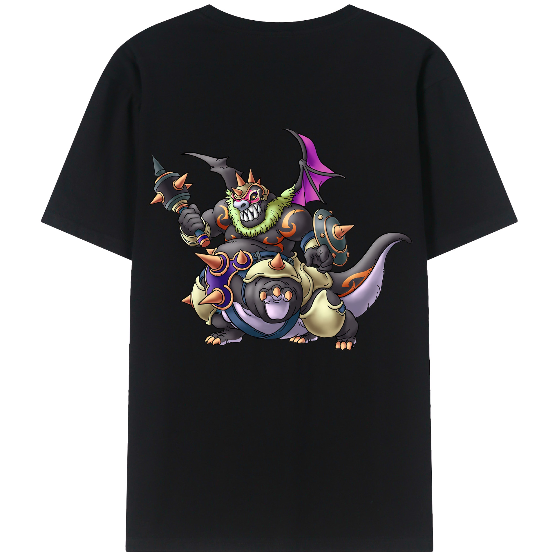 （画像用） ドラゴンクエスト Doragon Kuesuto Dragon Quest 綿100％ メンズ半袖Tシャツ（バックプリント） 通気性