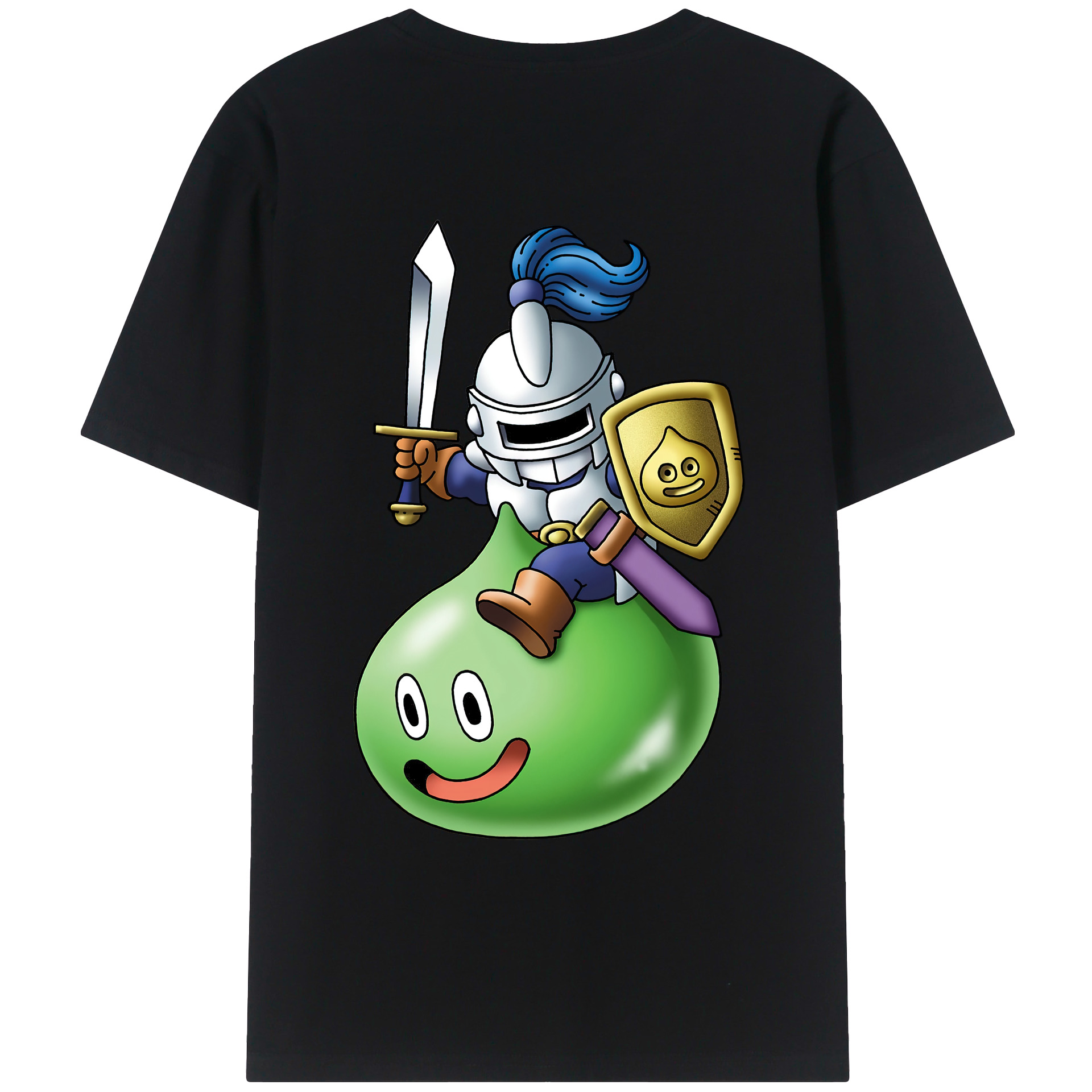 （画像用） ドラゴンクエスト Doragon Kuesuto Dragon Quest 綿100％ メンズ半袖Tシャツ（バックプリント） 通気性