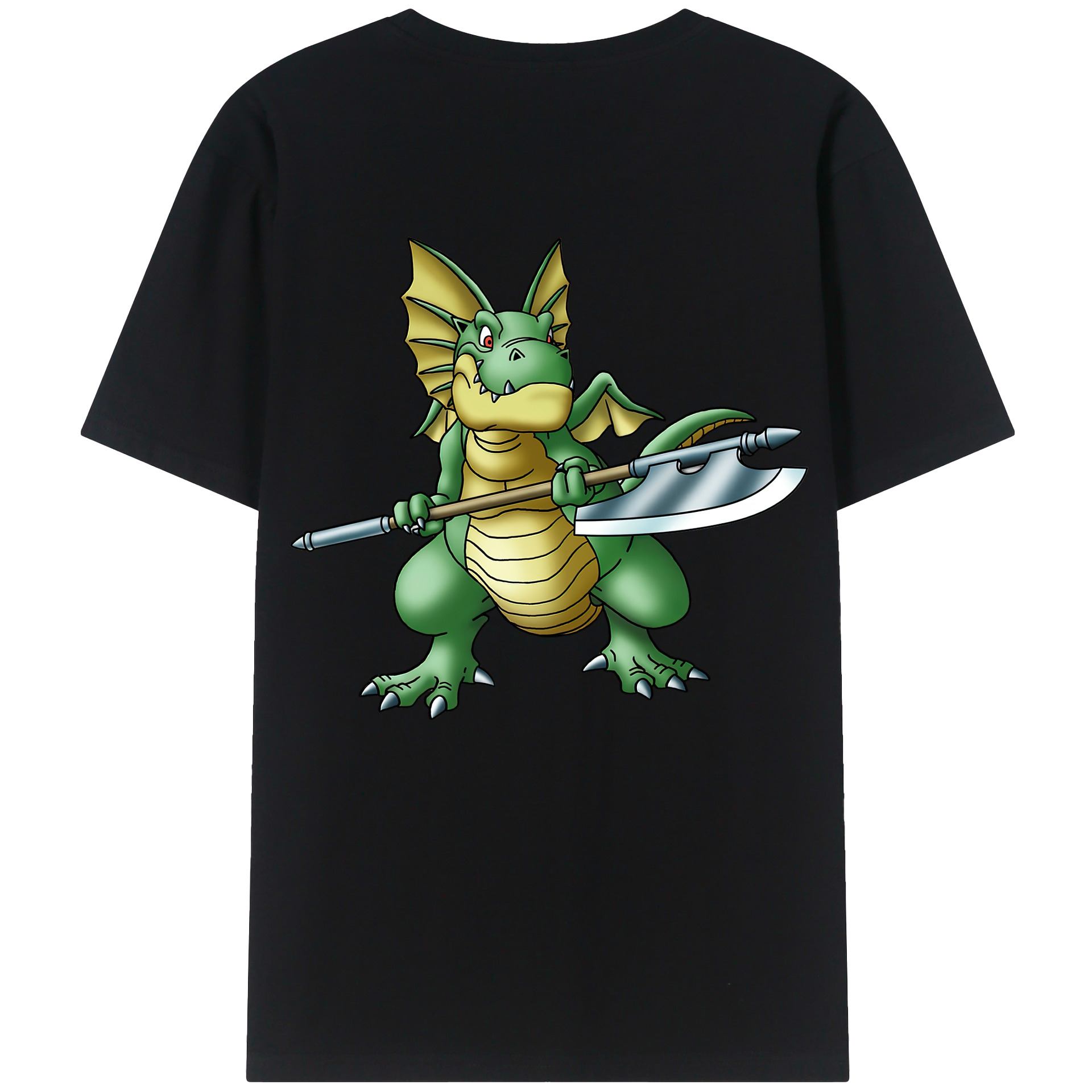（画像用） ドラゴンクエスト Doragon Kuesuto Dragon Quest 綿100％ メンズ半袖Tシャツ（バックプリント） 通気性