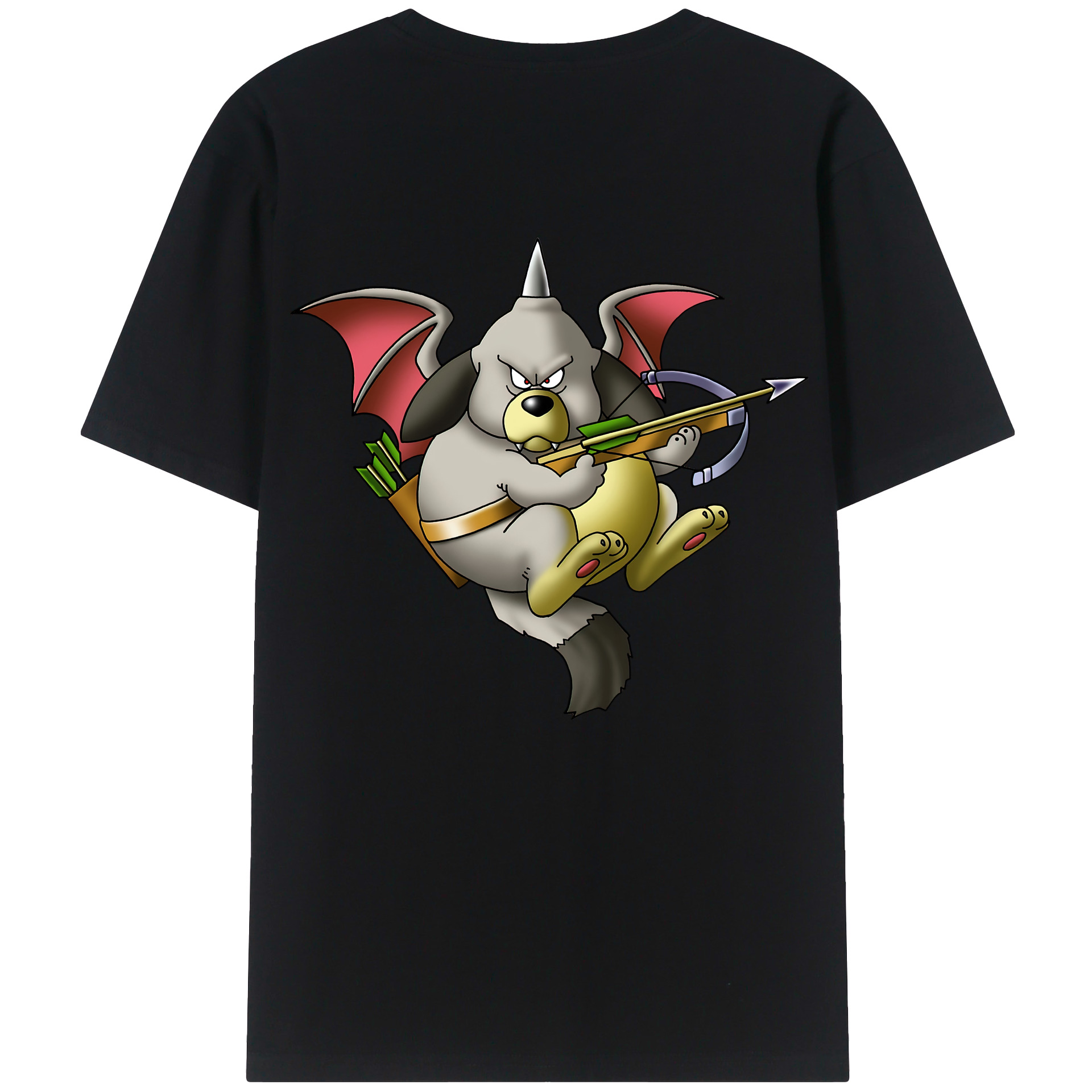 （画像用） ドラゴンクエスト Doragon Kuesuto Dragon Quest 綿100％ メンズ半袖Tシャツ（バックプリント） 通気性