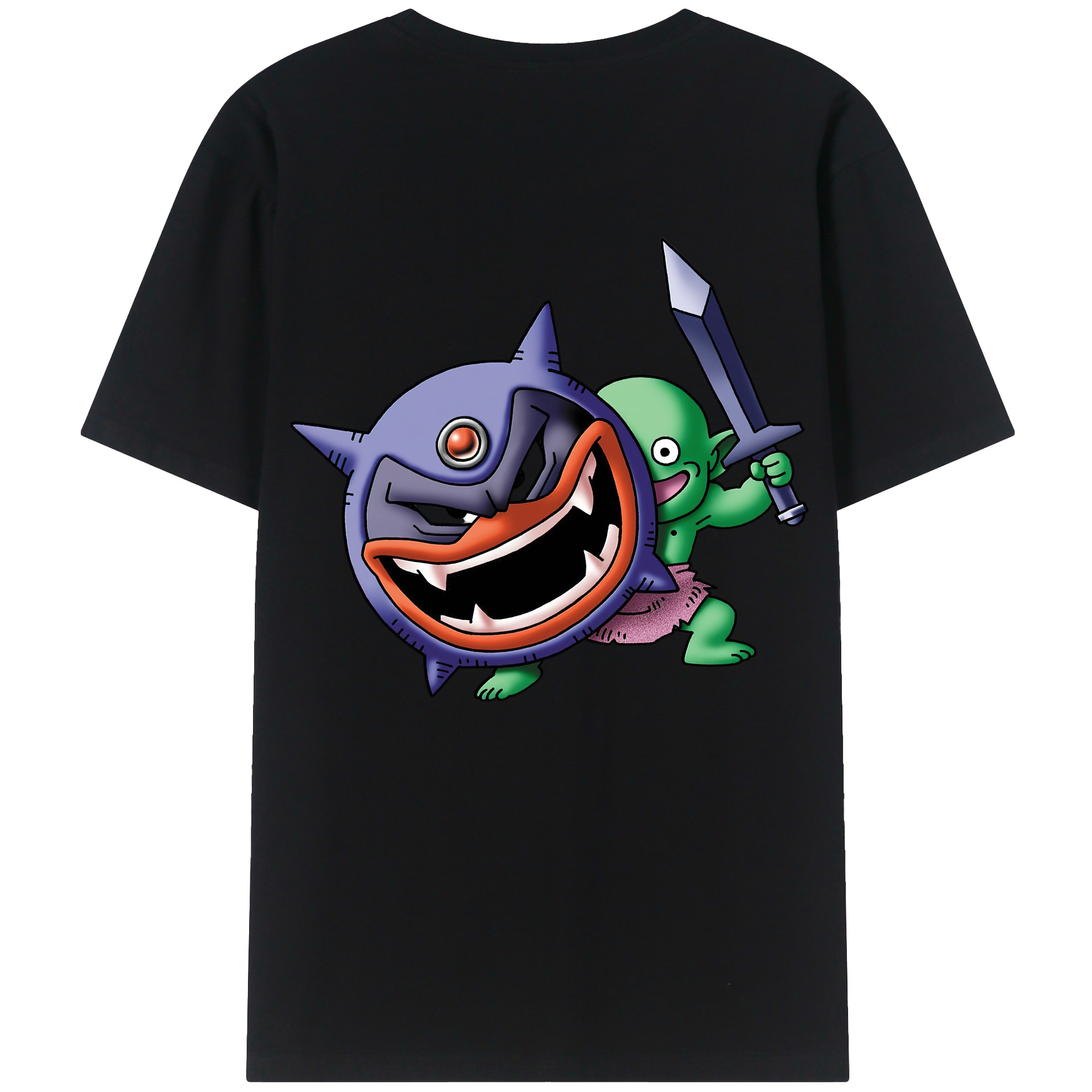 （画像用） ドラゴンクエスト Doragon Kuesuto Dragon Quest 綿100％ メンズ半袖Tシャツ（バックプリント） 通気性
