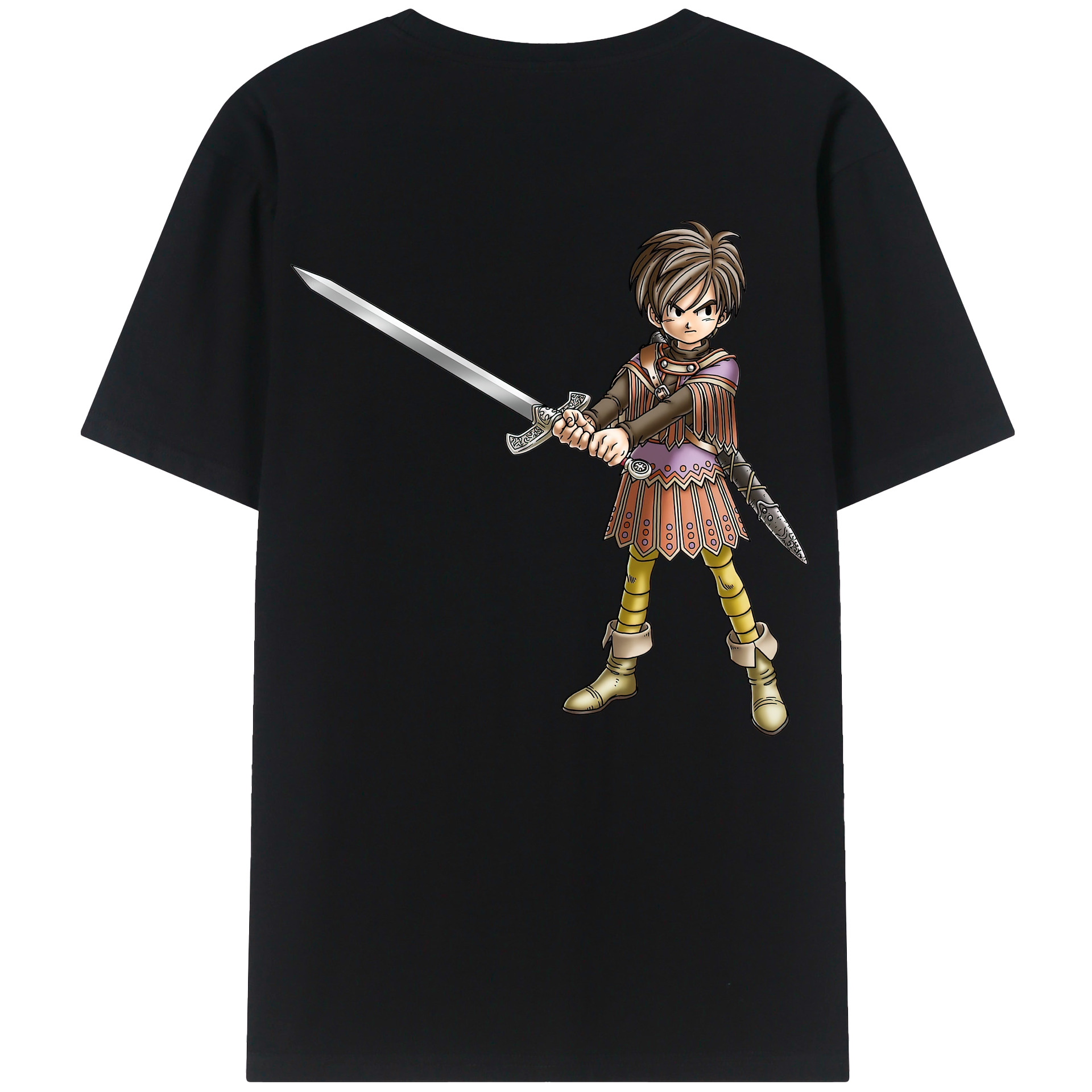 （画像用） ドラゴンクエスト Doragon Kuesuto Dragon Quest 綿100％ メンズ半袖Tシャツ（バックプリント） 通気性