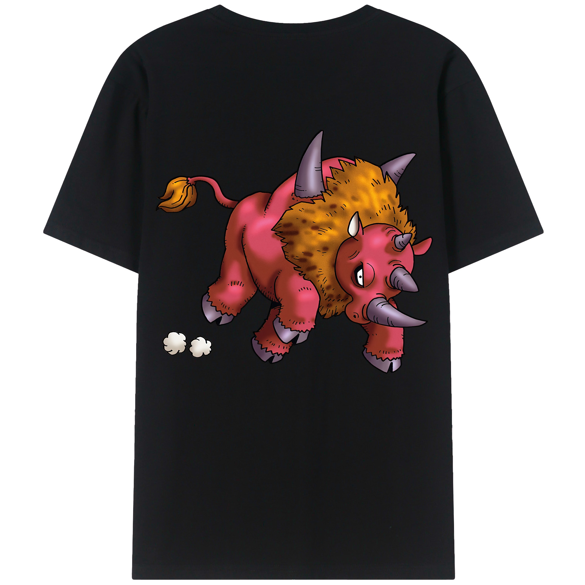 （画像用） ドラゴンクエスト Doragon Kuesuto Dragon Quest 綿100％ メンズ半袖Tシャツ（バックプリント） 通気性