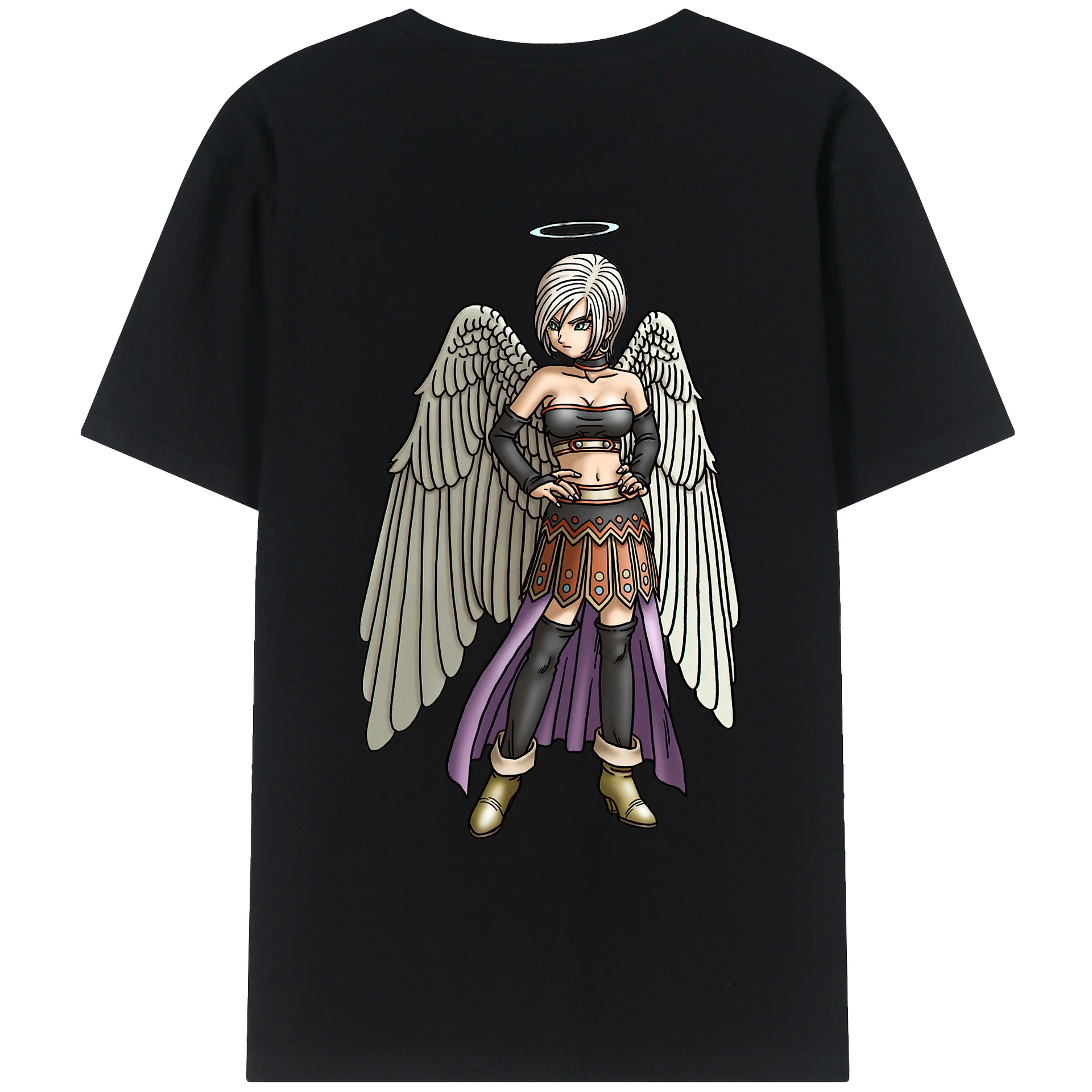 （画像用） ドラゴンクエスト Doragon Kuesuto Dragon Quest 綿100％ メンズ半袖Tシャツ（バックプリント） 通気性