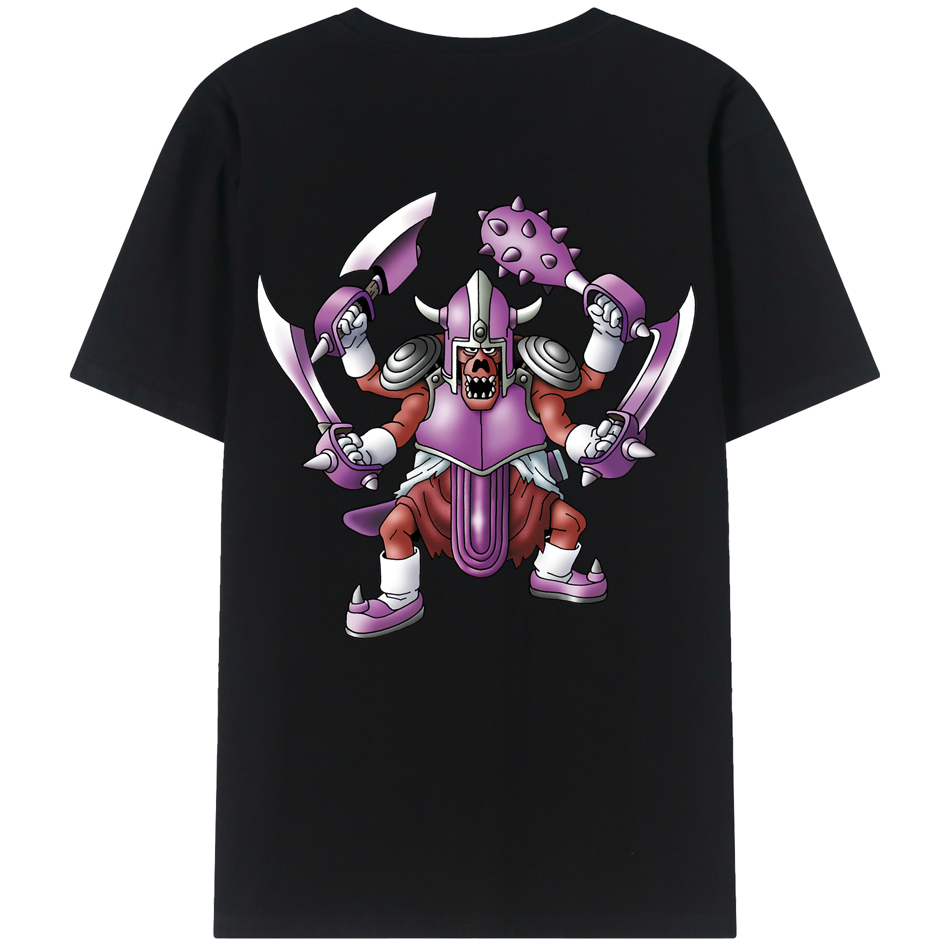 （画像用） ドラゴンクエスト Doragon Kuesuto Dragon Quest 綿100％ メンズ半袖Tシャツ（バックプリント） 通気性