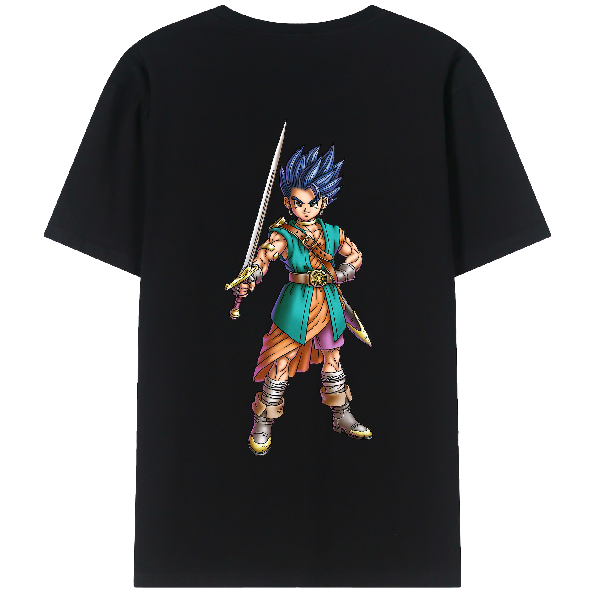 （画像用） ドラゴンクエスト Doragon Kuesuto Dragon Quest 綿100％ メンズ半袖Tシャツ（バックプリント） 通気性