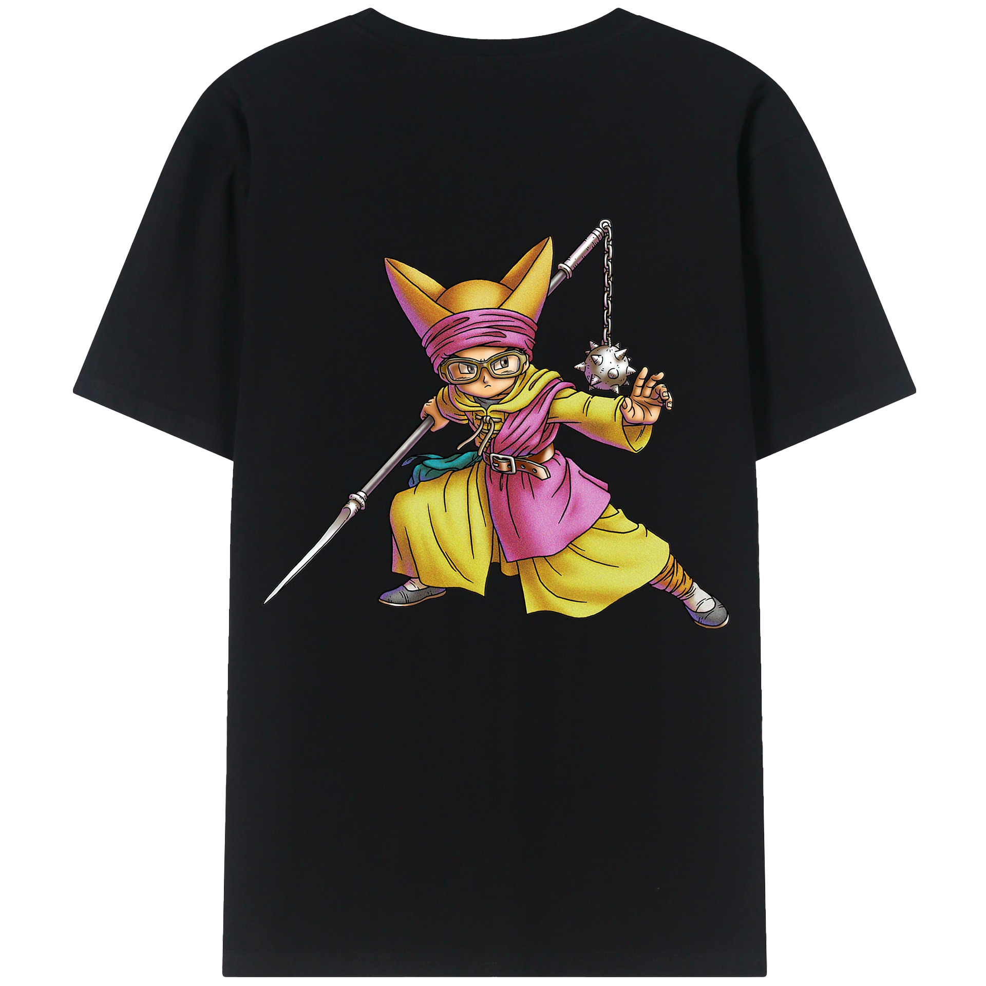 （画像用） ドラゴンクエスト Doragon Kuesuto Dragon Quest 綿100％ メンズ半袖Tシャツ（バックプリント） 通気性
