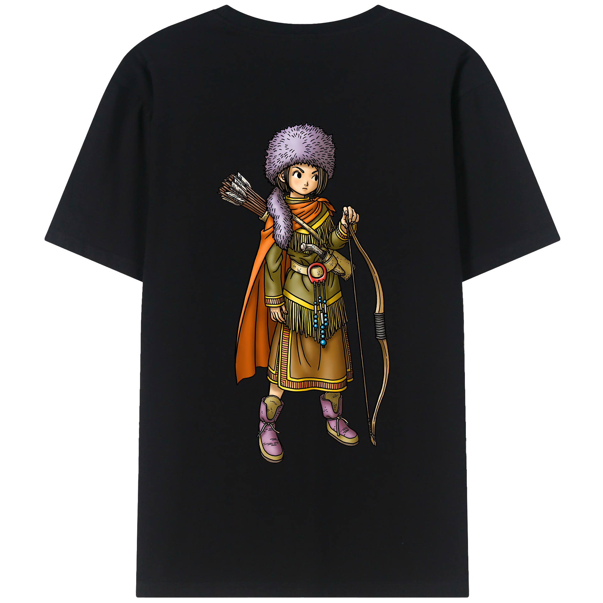 （画像用） ドラゴンクエスト Doragon Kuesuto Dragon Quest 綿100％ メンズ半袖Tシャツ（バックプリント） 通気性