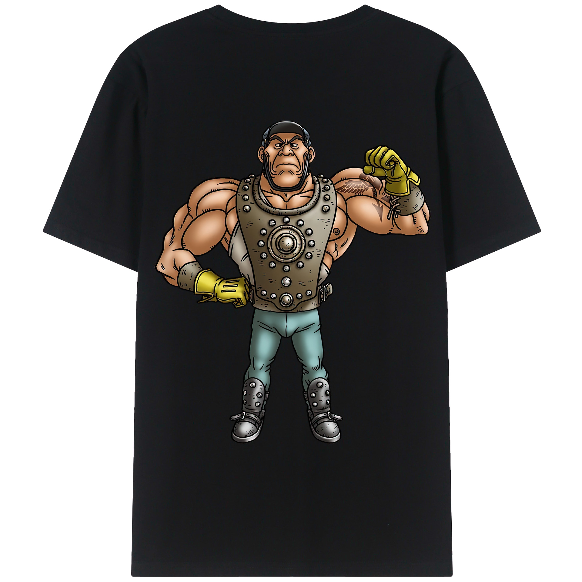 （画像用） ドラゴンクエスト Doragon Kuesuto Dragon Quest 綿100％ メンズ半袖Tシャツ（バックプリント） 通気性