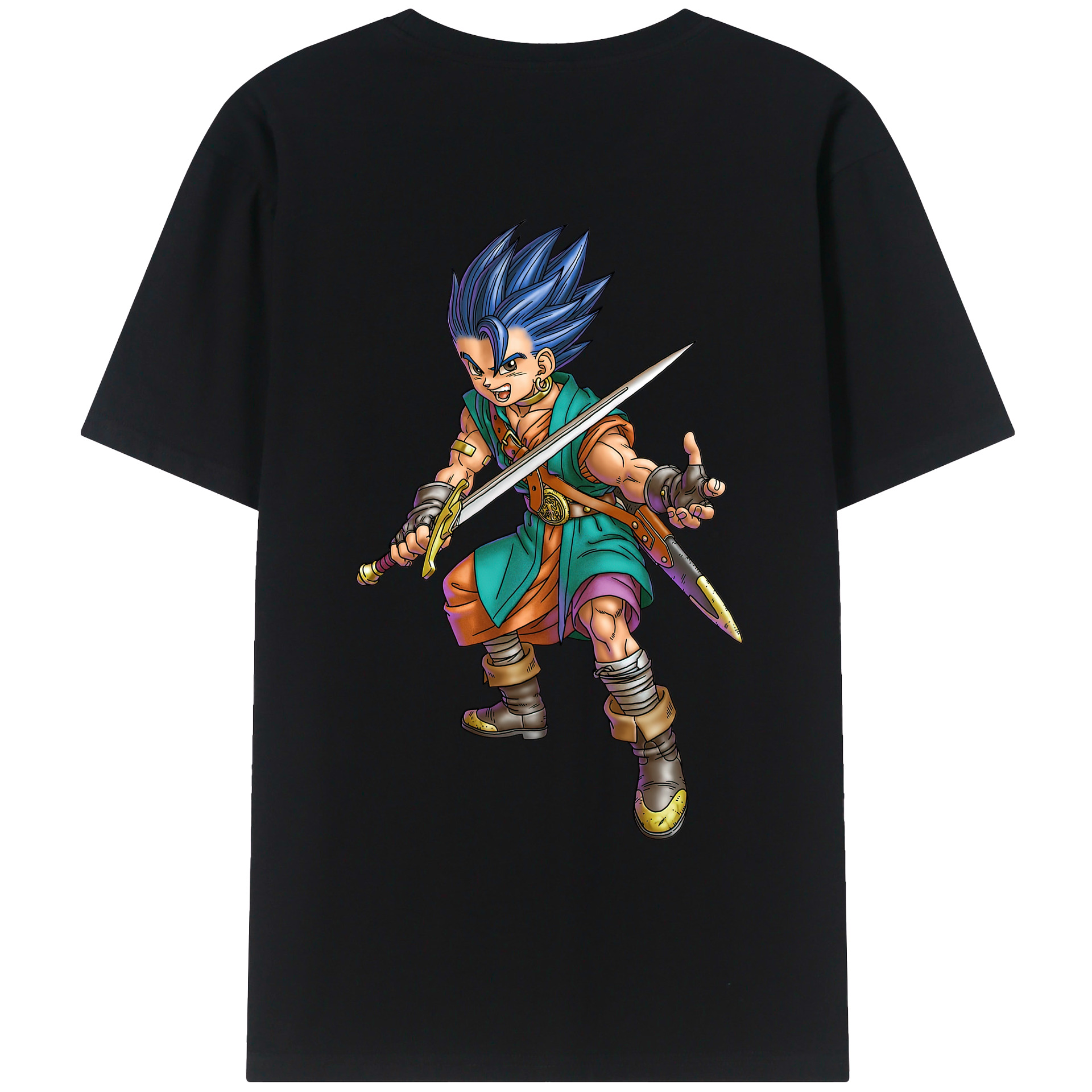 （画像用） ドラゴンクエスト Doragon Kuesuto Dragon Quest 綿100％ メンズ半袖Tシャツ（バックプリント） 通気性