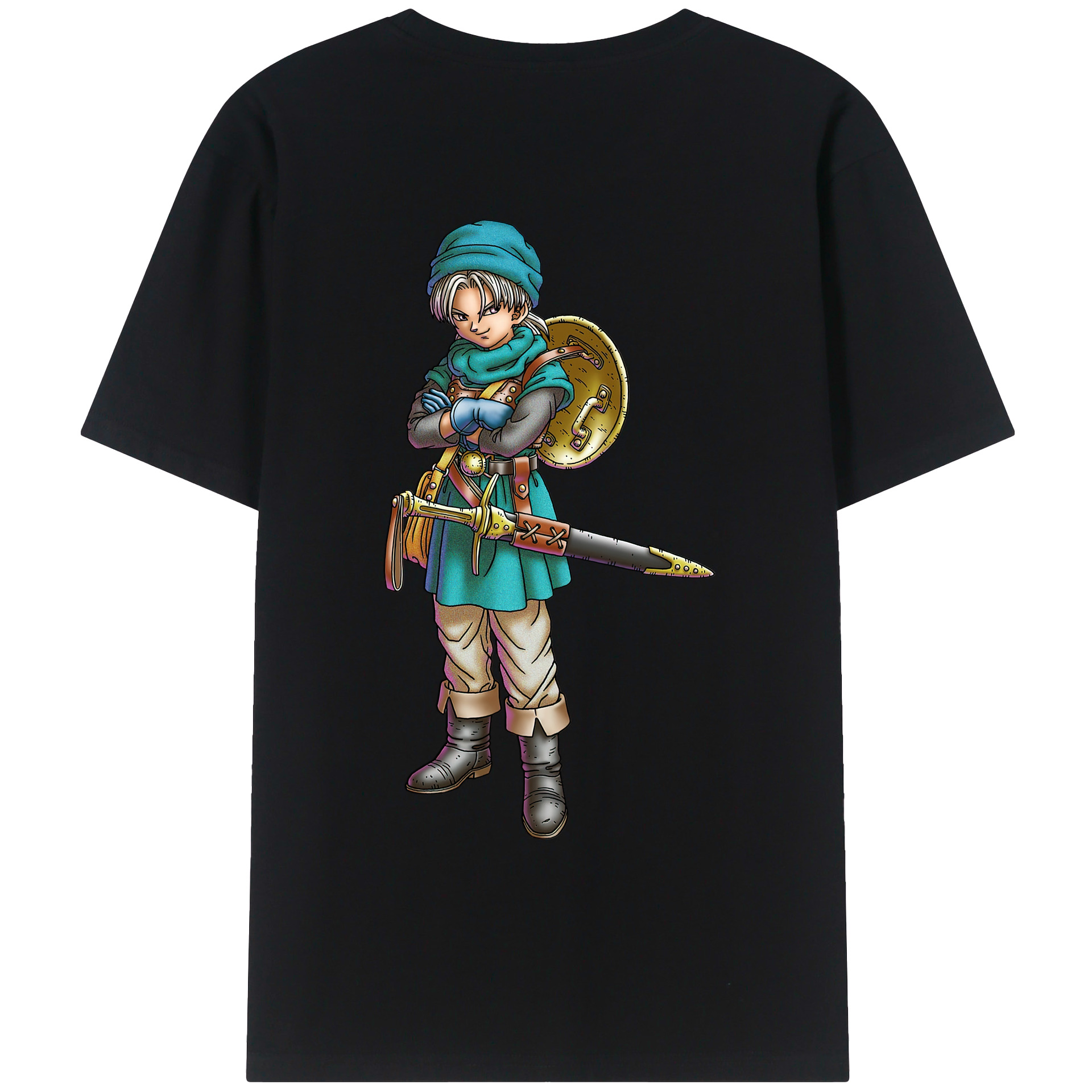 （画像用） ドラゴンクエスト Doragon Kuesuto Dragon Quest 綿100％ メンズ半袖Tシャツ（バックプリント） 通気性