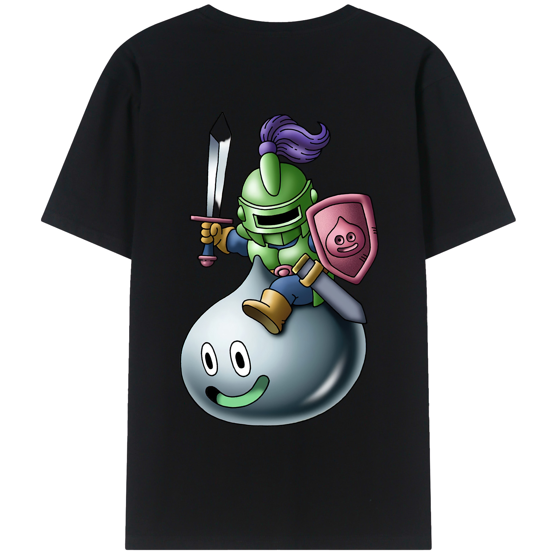 （画像用） ドラゴンクエスト Doragon Kuesuto Dragon Quest 綿100％ メンズ半袖Tシャツ（バックプリント） 通気性