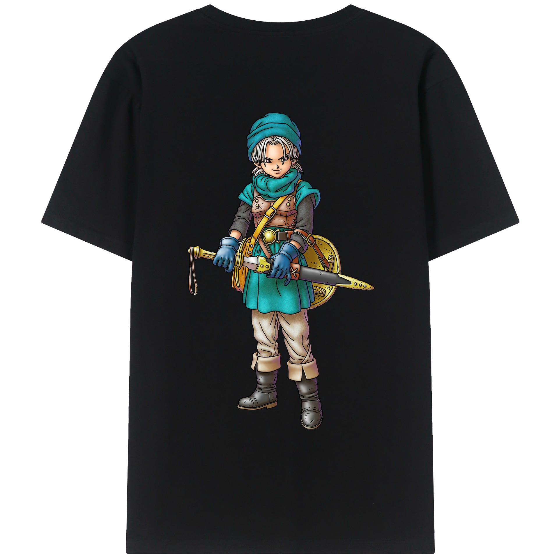 （画像用） ドラゴンクエスト Doragon Kuesuto Dragon Quest 綿100％ メンズ半袖Tシャツ（バックプリント） 通気性
