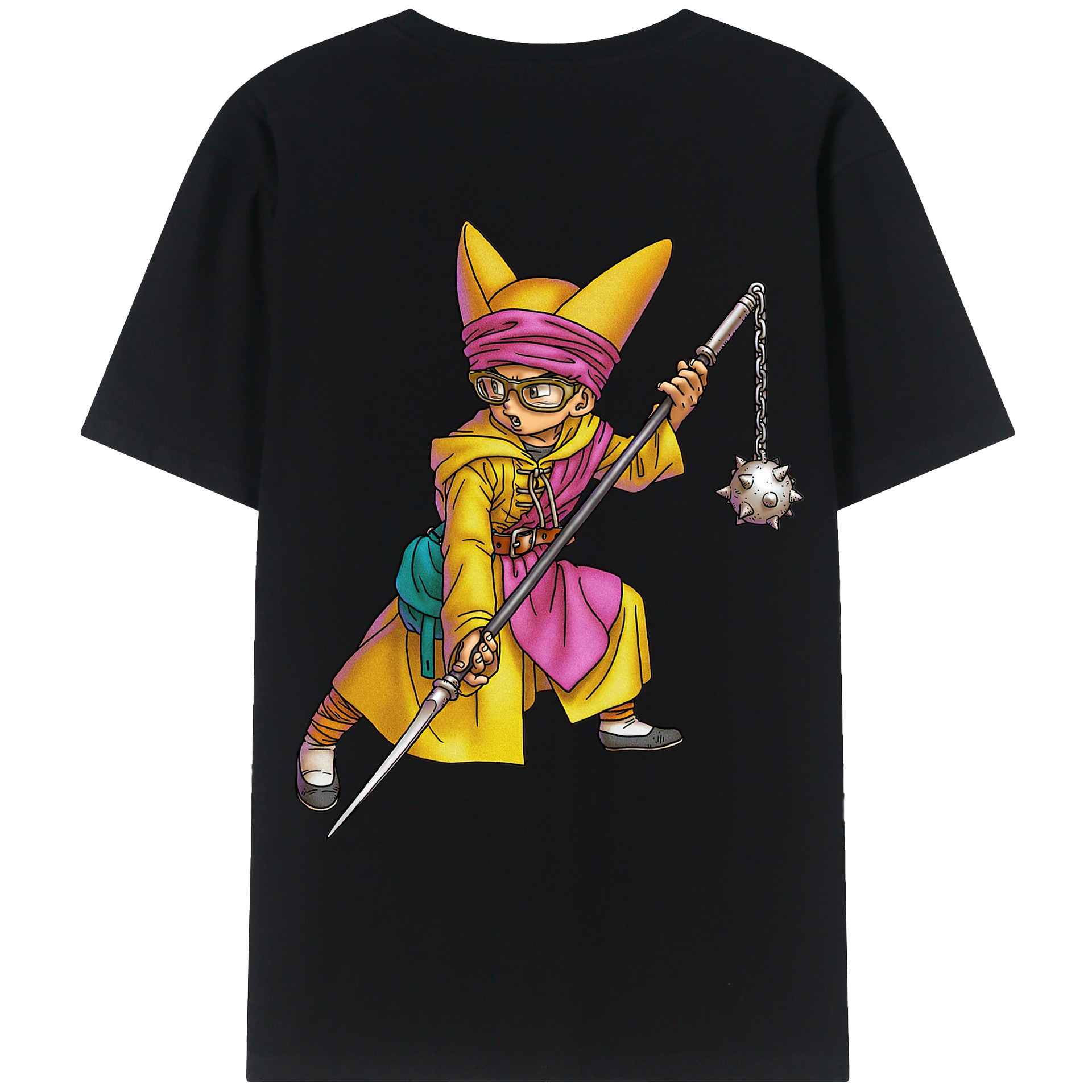 （画像用） ドラゴンクエスト Doragon Kuesuto Dragon Quest 綿100％ メンズ半袖Tシャツ（バックプリント） 通気性