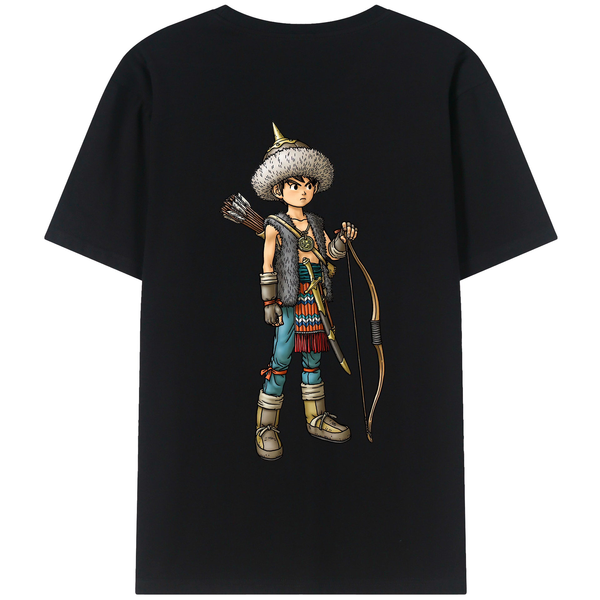 （画像用） ドラゴンクエスト Doragon Kuesuto Dragon Quest 綿100％ メンズ半袖Tシャツ（バックプリント） 通気性