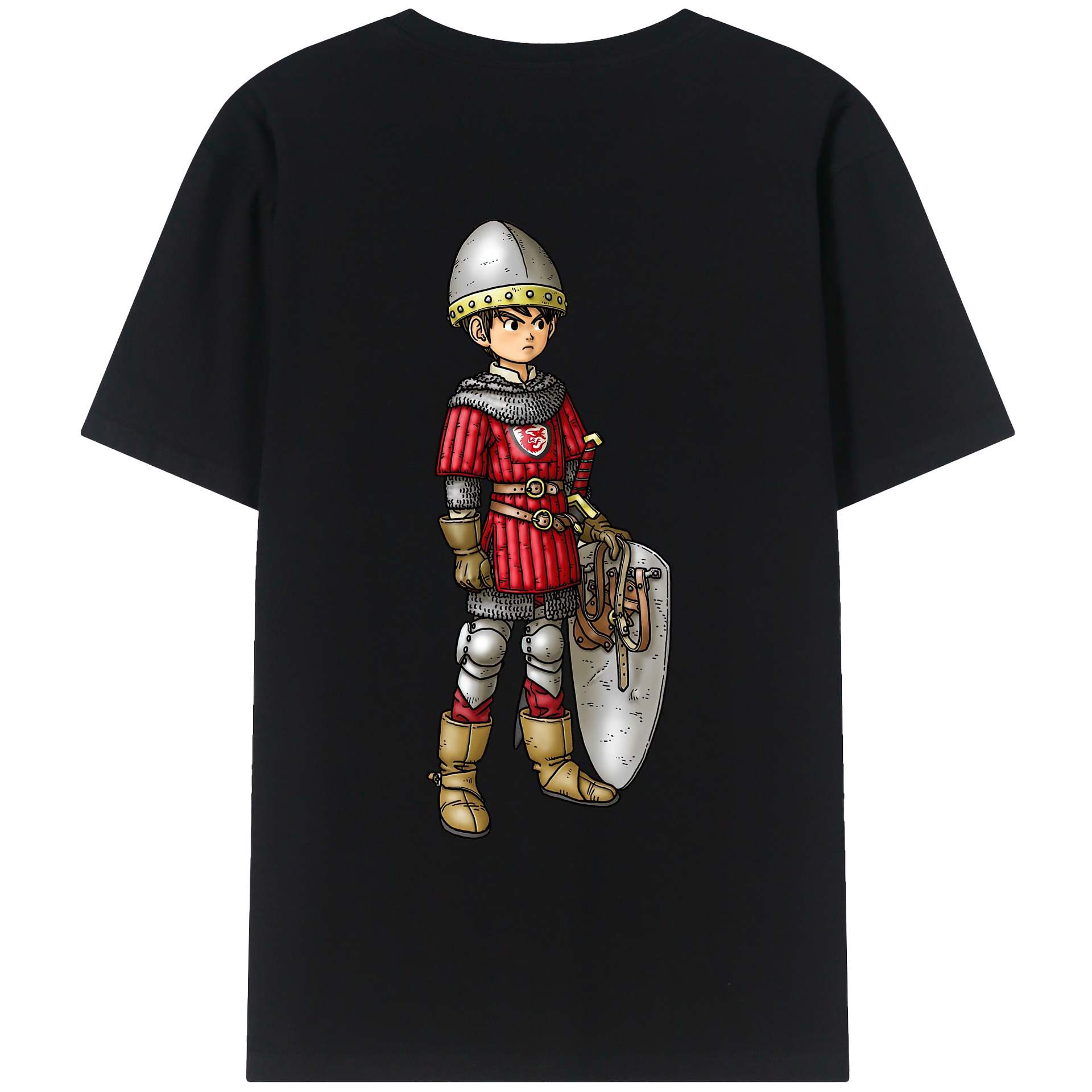 （画像用） ドラゴンクエスト Doragon Kuesuto Dragon Quest 綿100％ メンズ半袖Tシャツ（バックプリント） 通気性