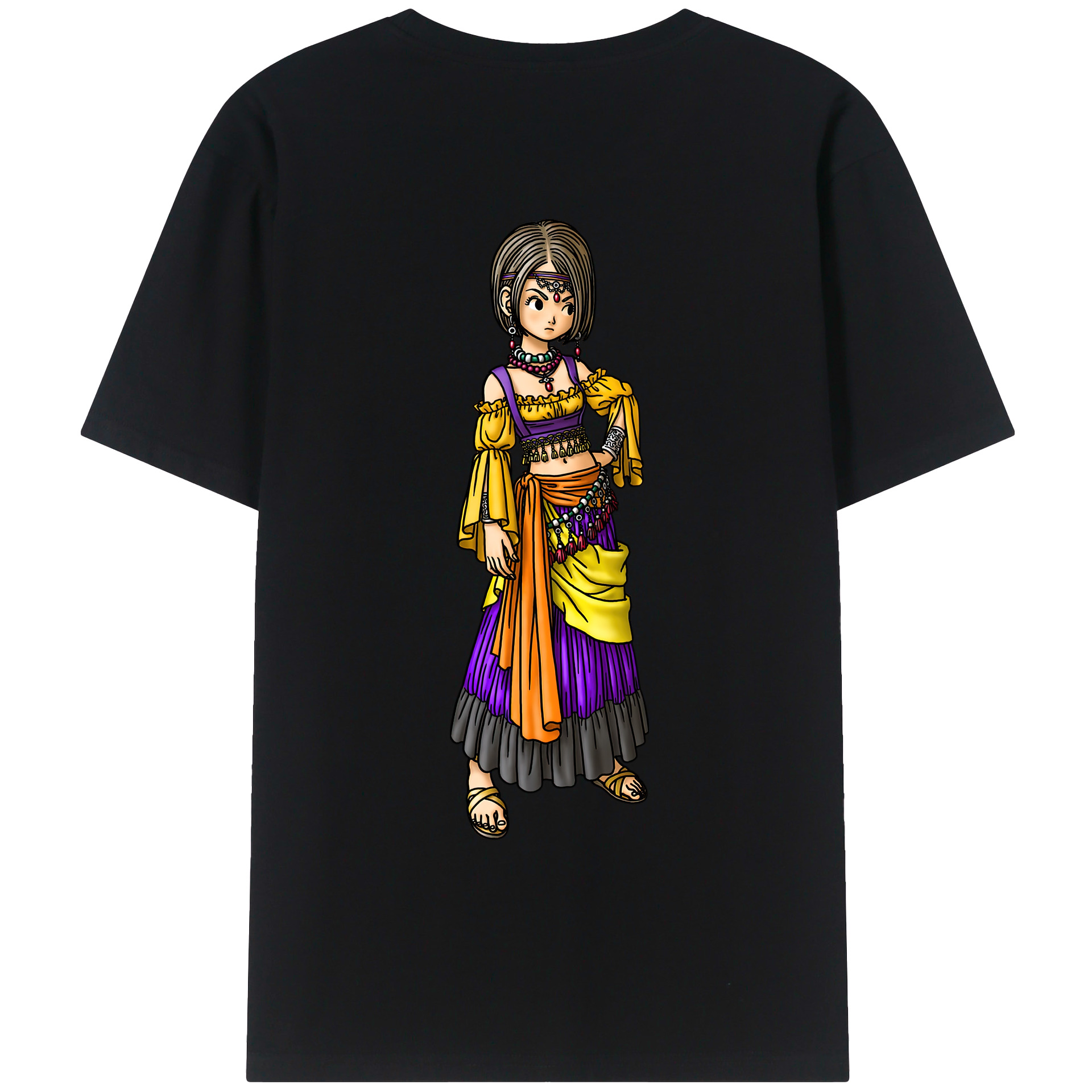 （画像用） ドラゴンクエスト Doragon Kuesuto Dragon Quest 綿100％ メンズ半袖Tシャツ（バックプリント） 通気性