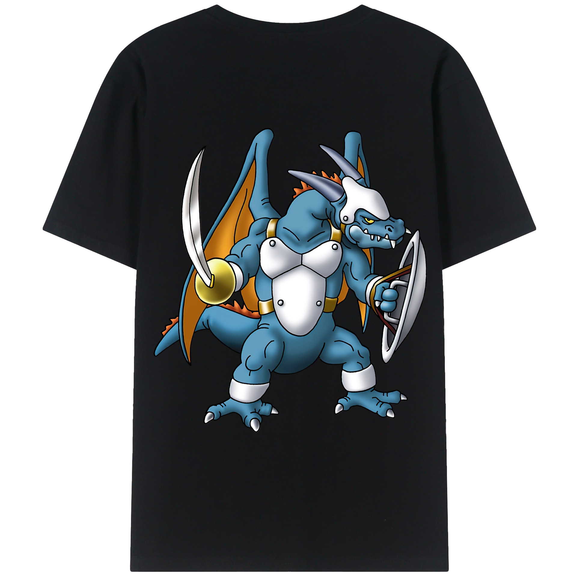 （画像用） ドラゴンクエスト Doragon Kuesuto Dragon Quest 綿100％ メンズ半袖Tシャツ（バックプリント） 通気性