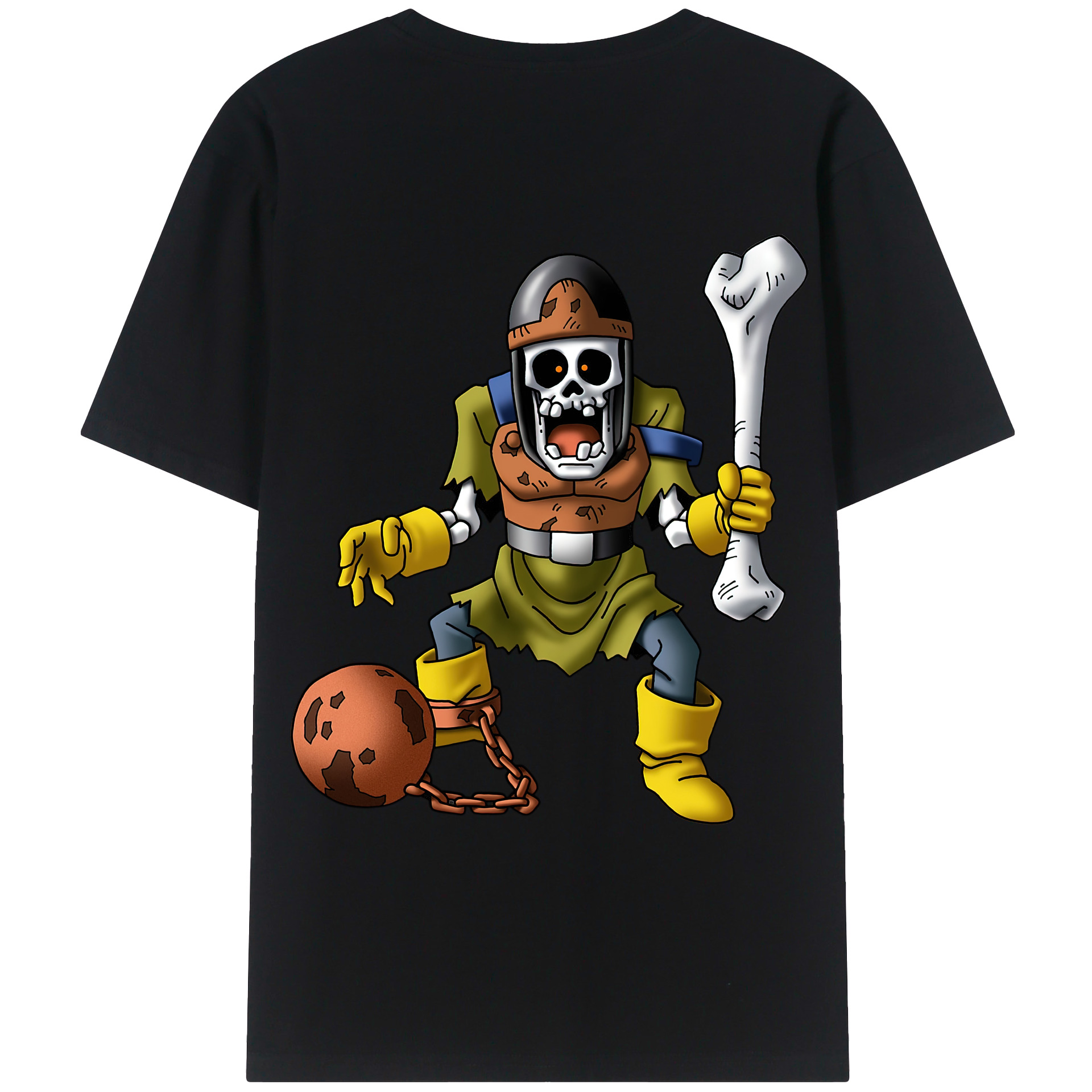 （画像用） ドラゴンクエスト Doragon Kuesuto Dragon Quest 綿100％ メンズ半袖Tシャツ（バックプリント） 通気性