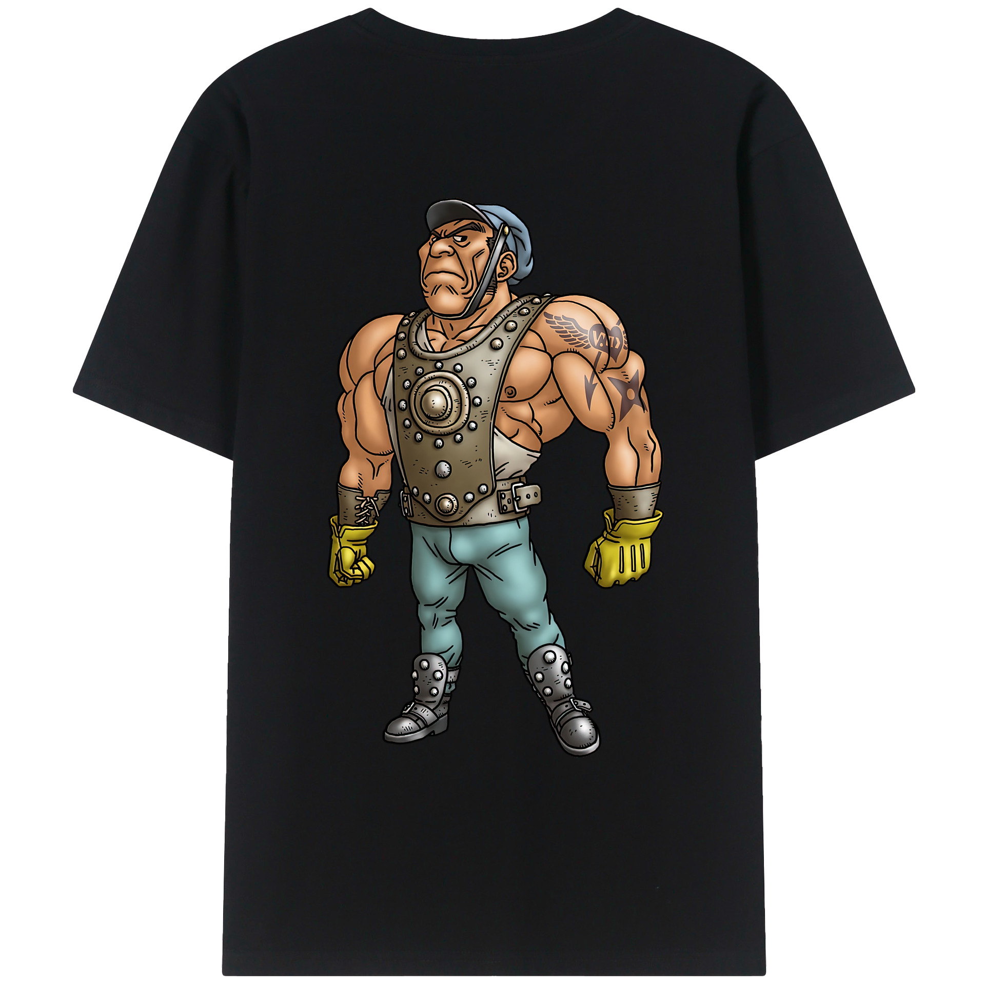 （画像用） ドラゴンクエスト Doragon Kuesuto Dragon Quest 綿100％ メンズ半袖Tシャツ（バックプリント） 通気性