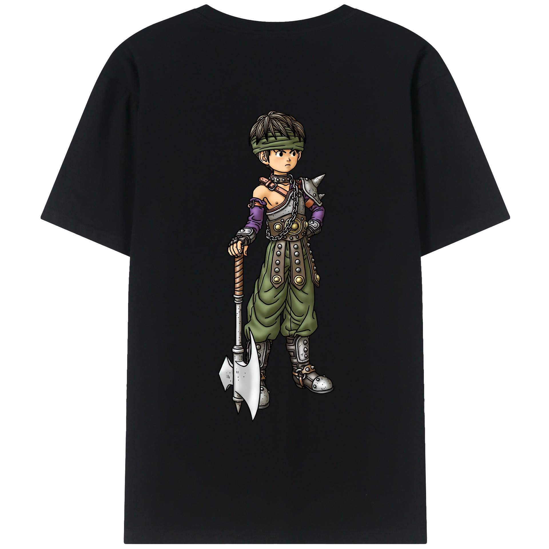 （画像用） ドラゴンクエスト Doragon Kuesuto Dragon Quest 綿100％ メンズ半袖Tシャツ（バックプリント） 通気性
