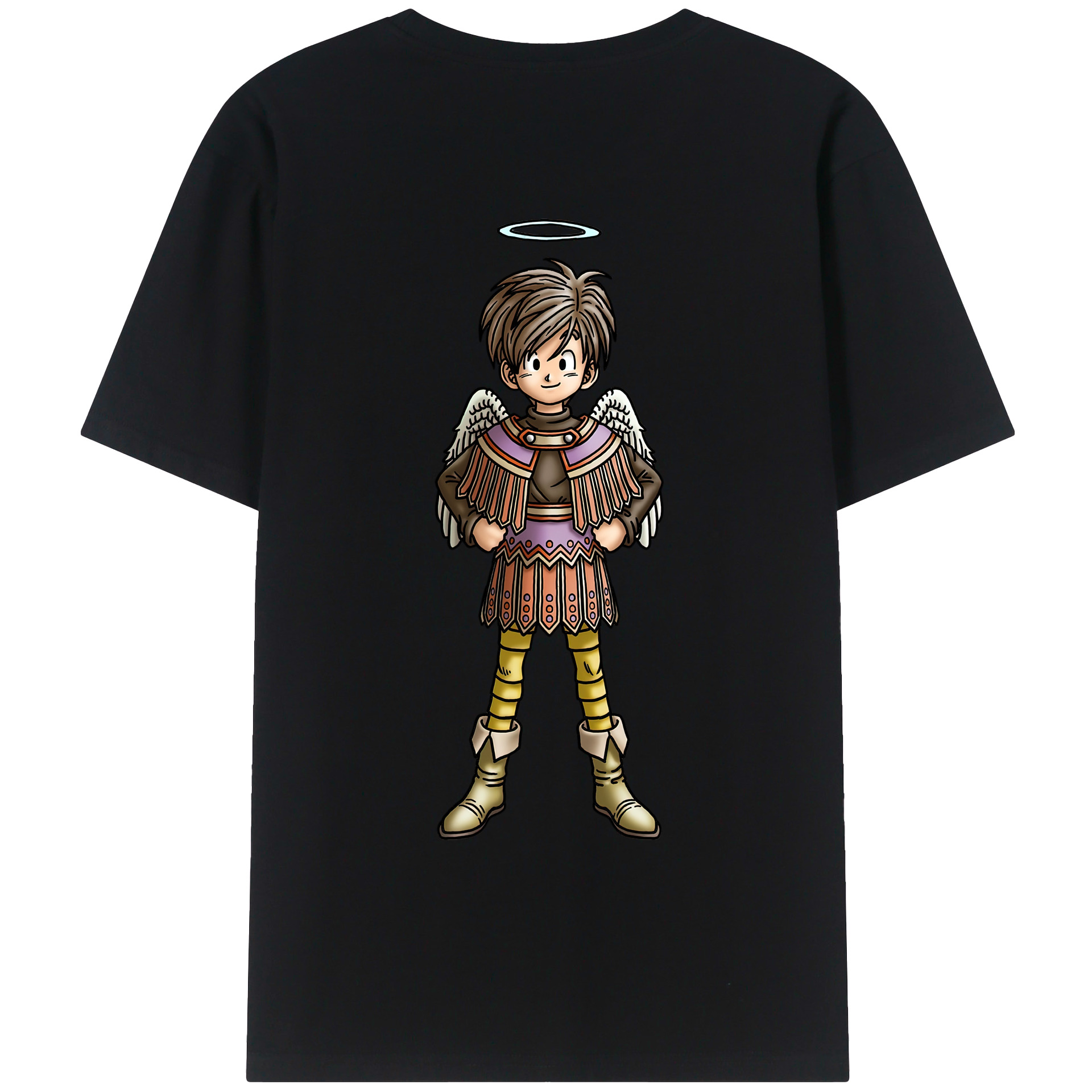 （画像用） ドラゴンクエスト Doragon Kuesuto Dragon Quest 綿100％ メンズ半袖Tシャツ（バックプリント） 通気性