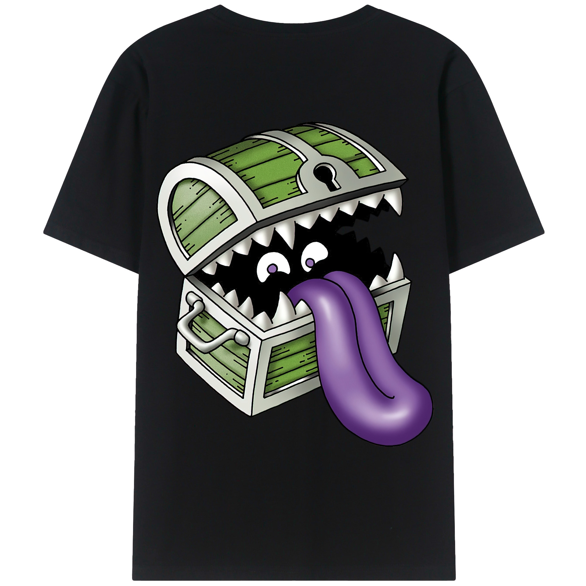 （画像用） ドラゴンクエスト Doragon Kuesuto Dragon Quest 綿100％ メンズ半袖Tシャツ（バックプリント） 通気性